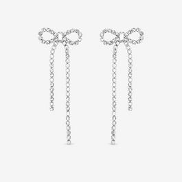Mood Silver Crystal Bow Statement Earrings