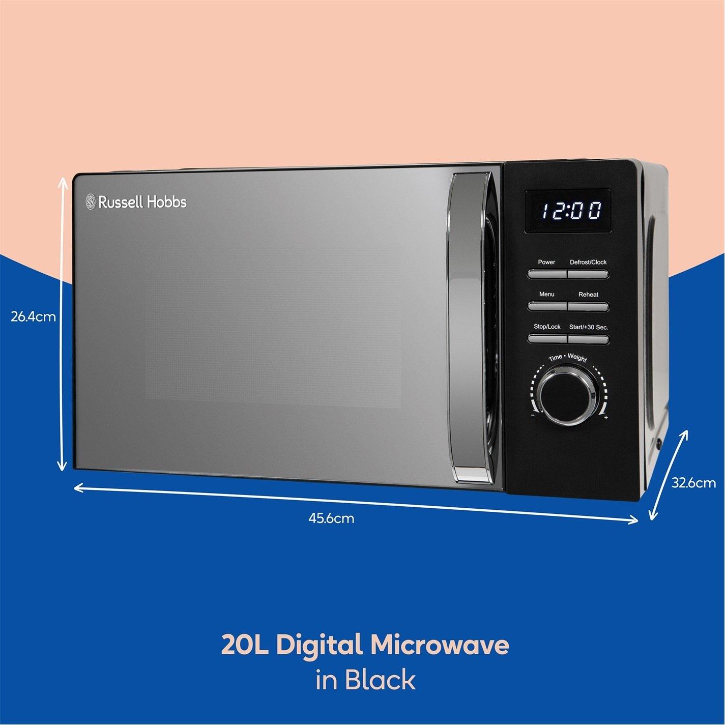 Black - Russell Hobbs - RHMD818B, 20L Digital Microwave - 2