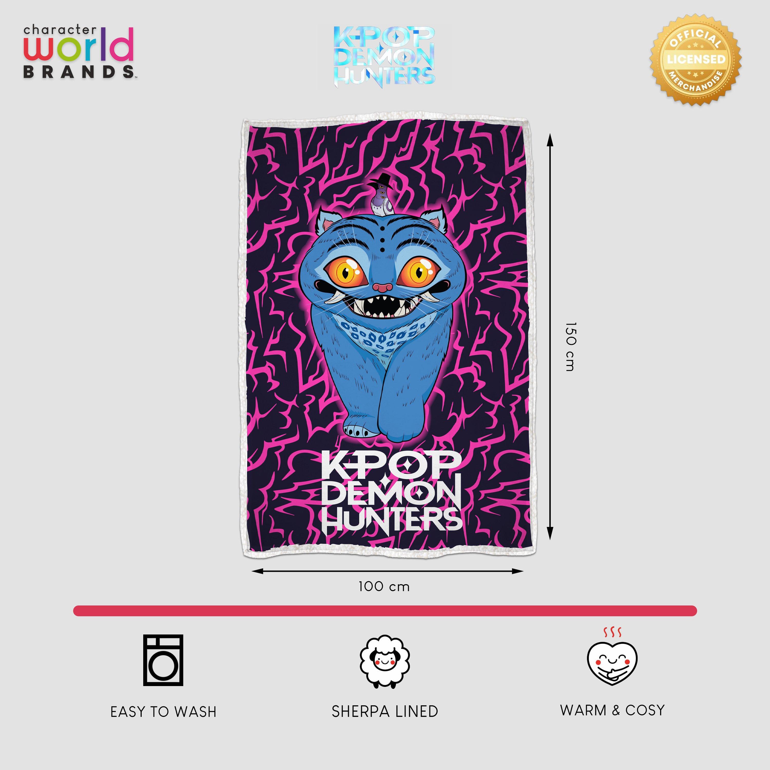 Pink - K Pop Demon Hunters - Kpop Demon Hunters Pink Sherpa Back Fleece Blanket - 12