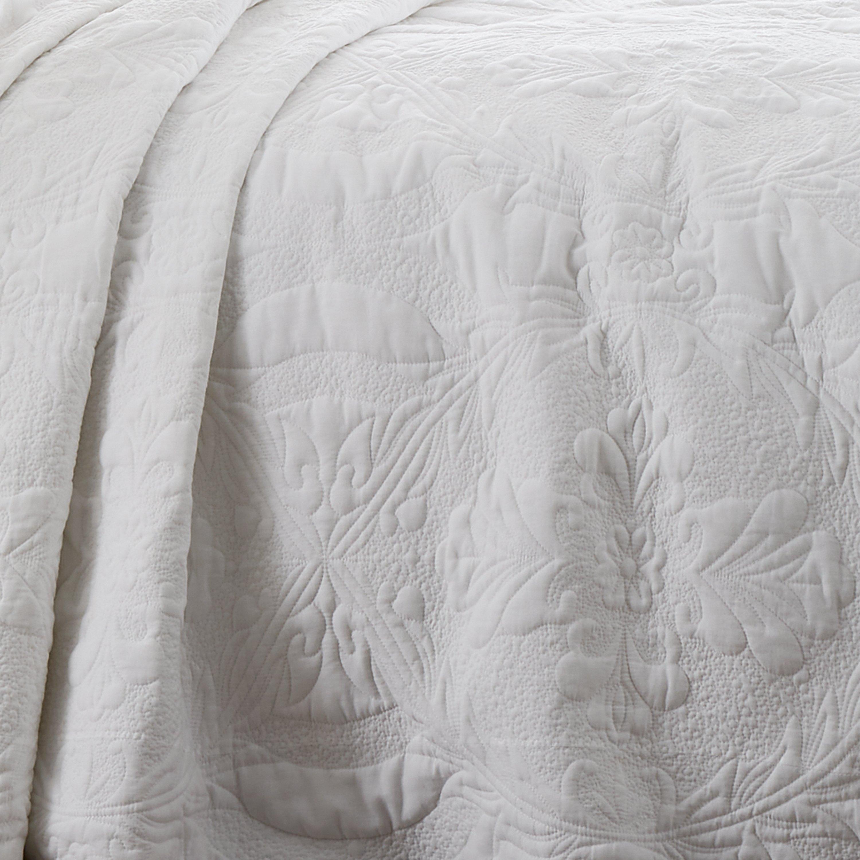 White - Bianca - Marianne Matelasse Bedspread - 2