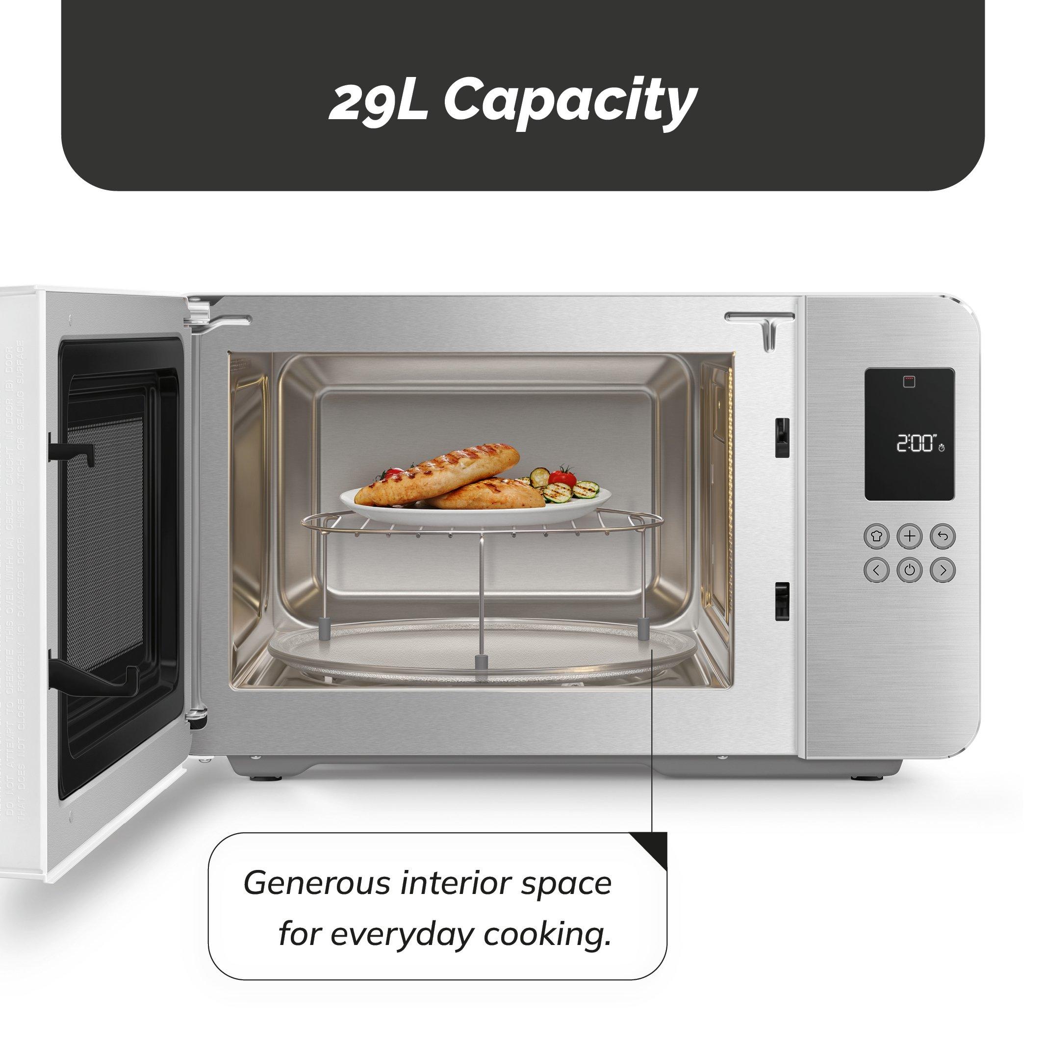 Matte White - Smeg - Smeg Microwave with Grill 29L 18 Pre-sets 4 Fun - 4