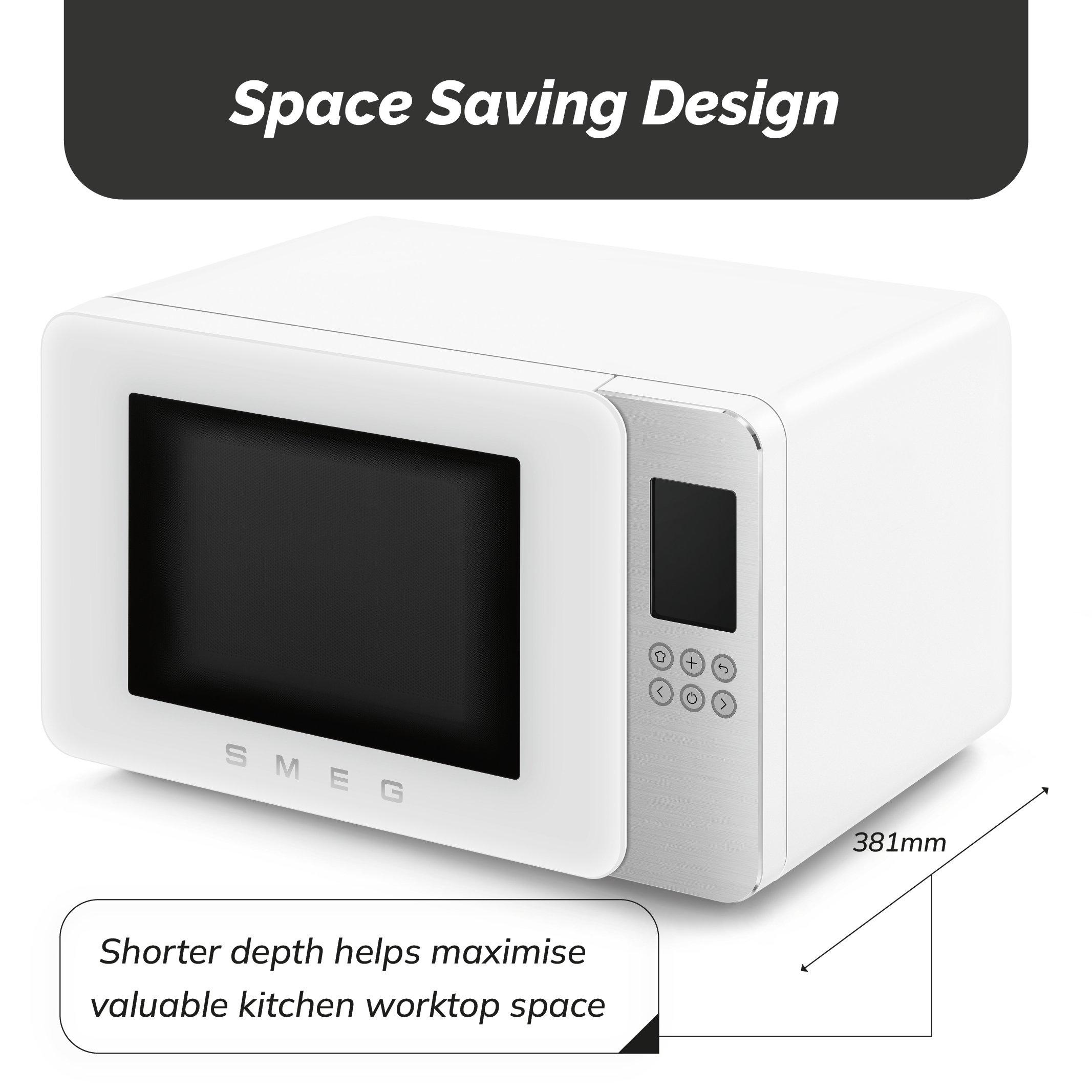 Matte White - Smeg - Smeg Microwave with Grill 29L 18 Pre-sets 4 Fun - 5