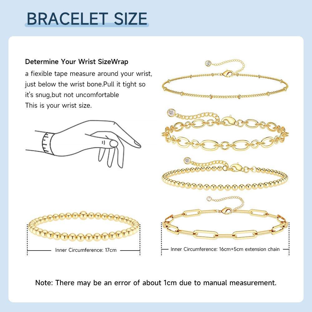 Gold - SHEONLY - 5PCS 14K Gold Plated Stacking Bracelets Set - 11
