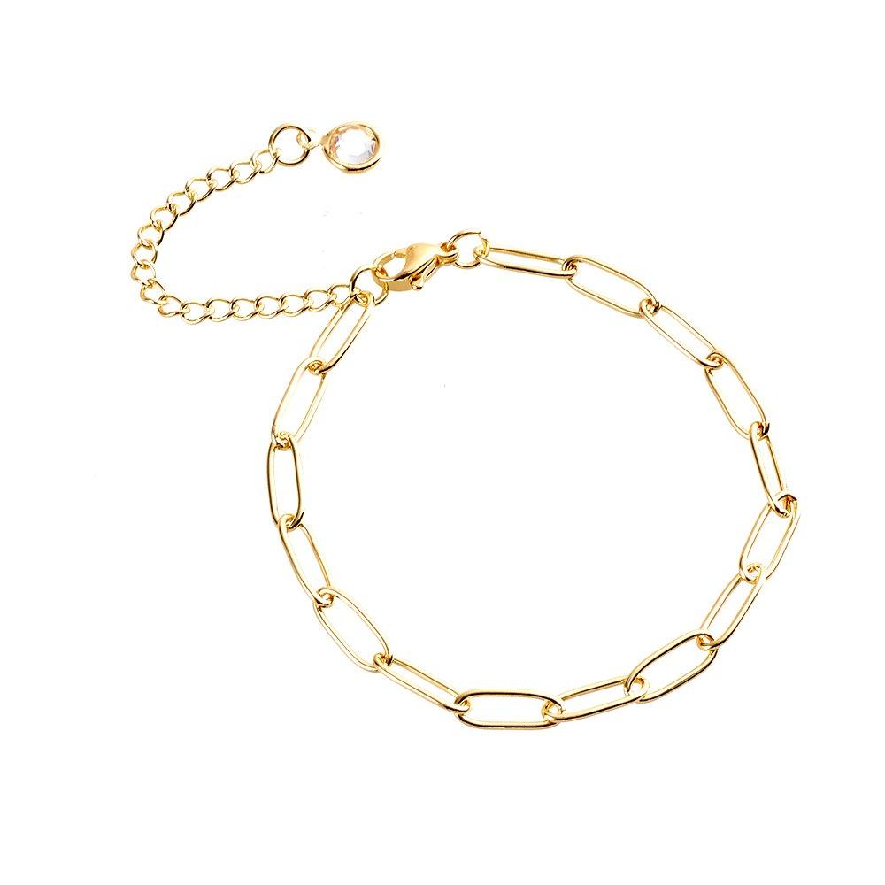 Gold - SHEONLY - 5PCS 14K Gold Plated Stacking Bracelets Set - 3