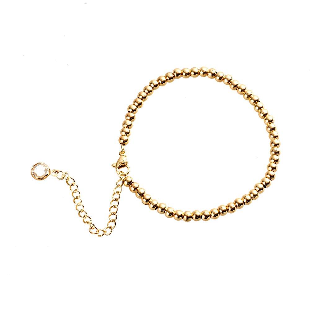 Gold - SHEONLY - 5PCS 14K Gold Plated Stacking Bracelets Set - 6