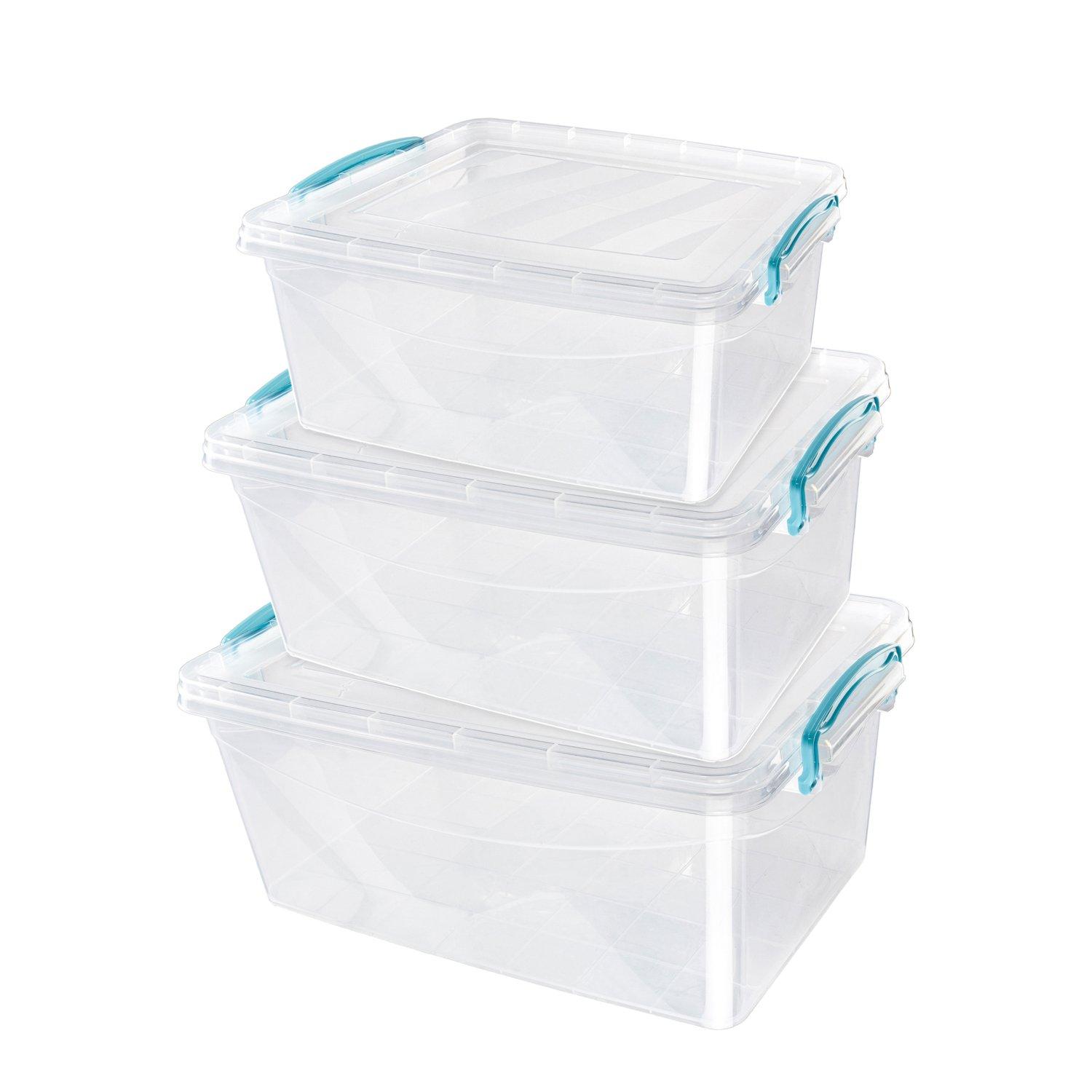 Clear - JVL - Multipurpose Storage Box With Lid-S/3 M - 1