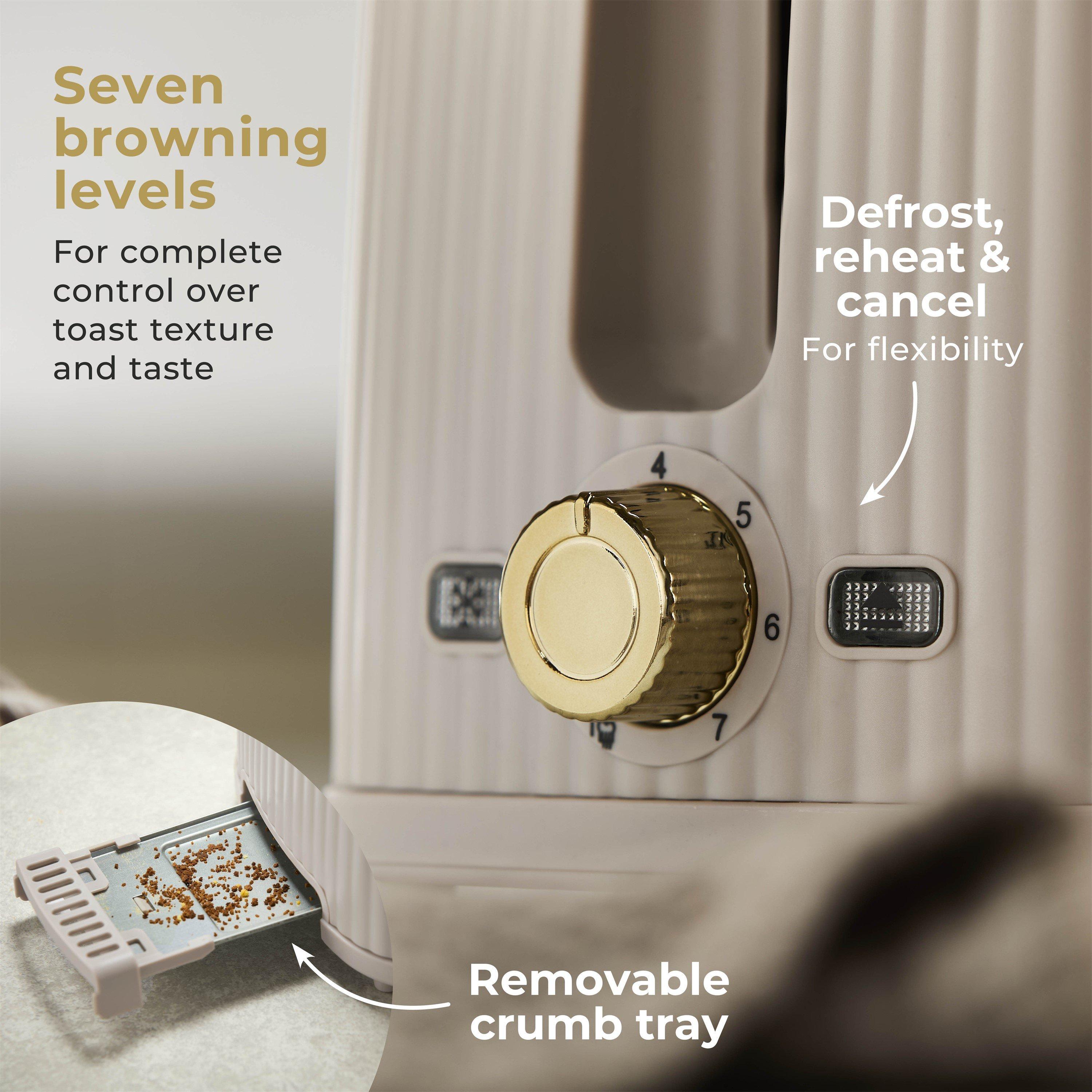 Matte Stone & G - Tower - Tower Velora 2 Slice Toaster 7 Browning Levels - 3