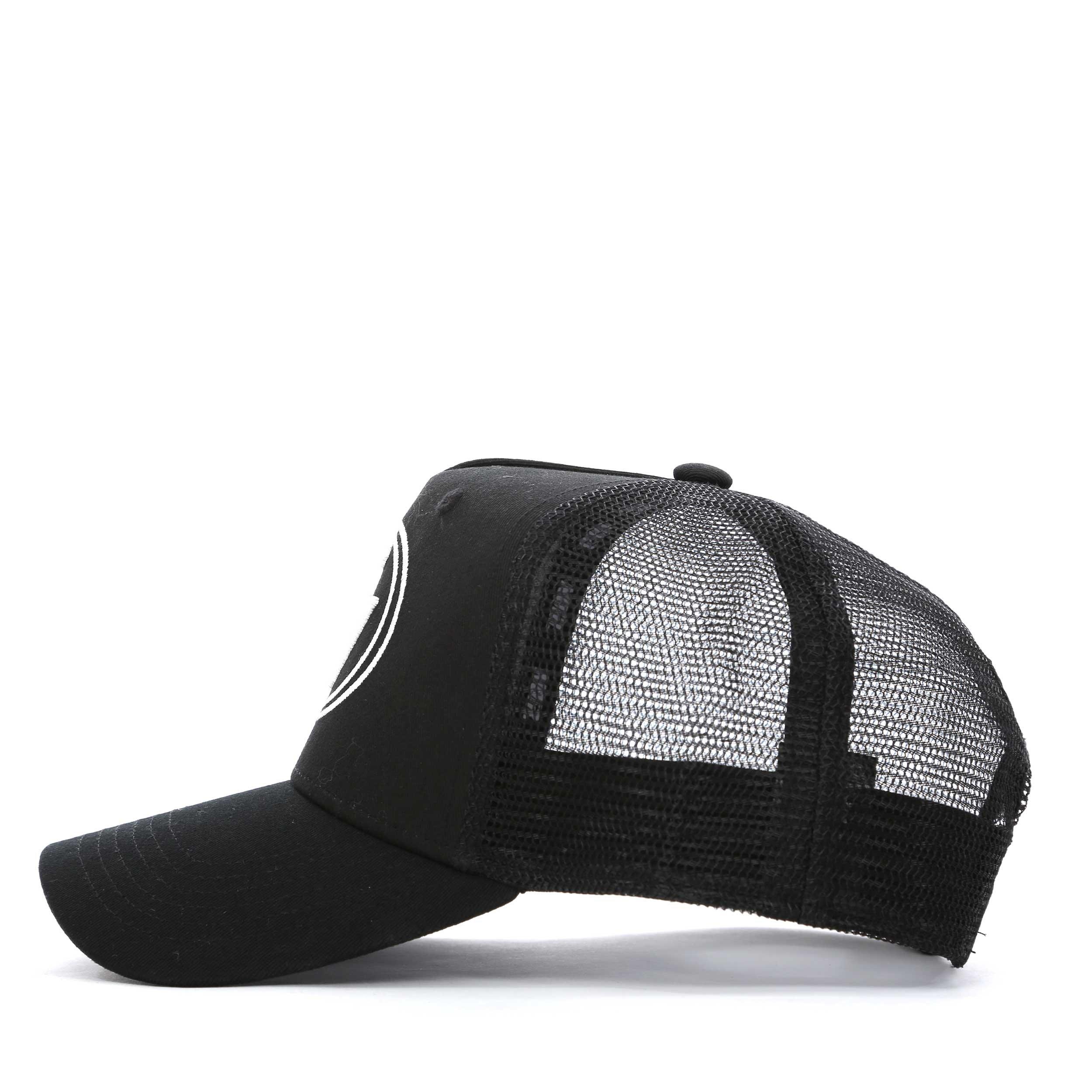 White/Black - Societe Noir - Men's Mesh Trucker Cap - 3