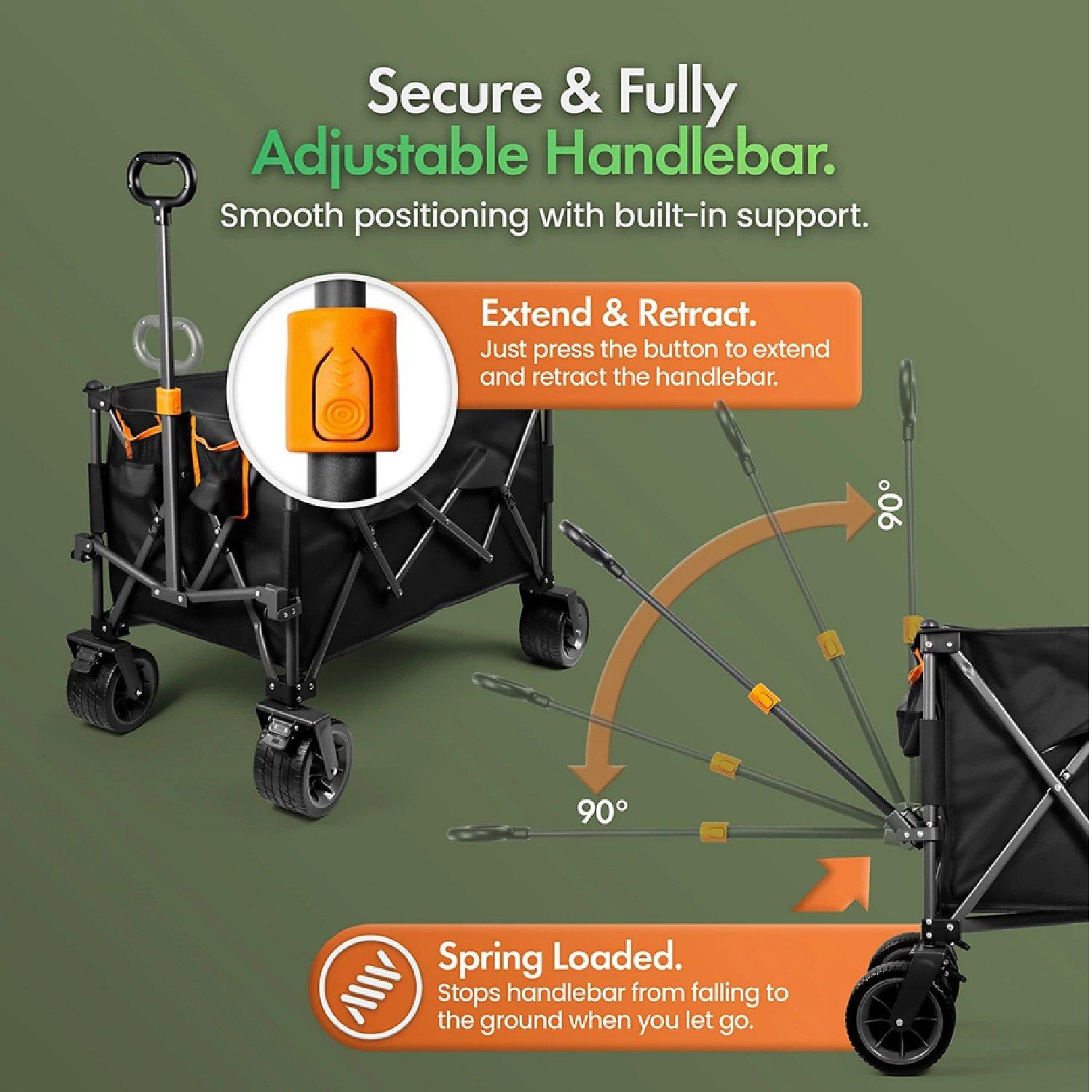 Black - VonHaus - 200L Folding Garden Trolley - 2