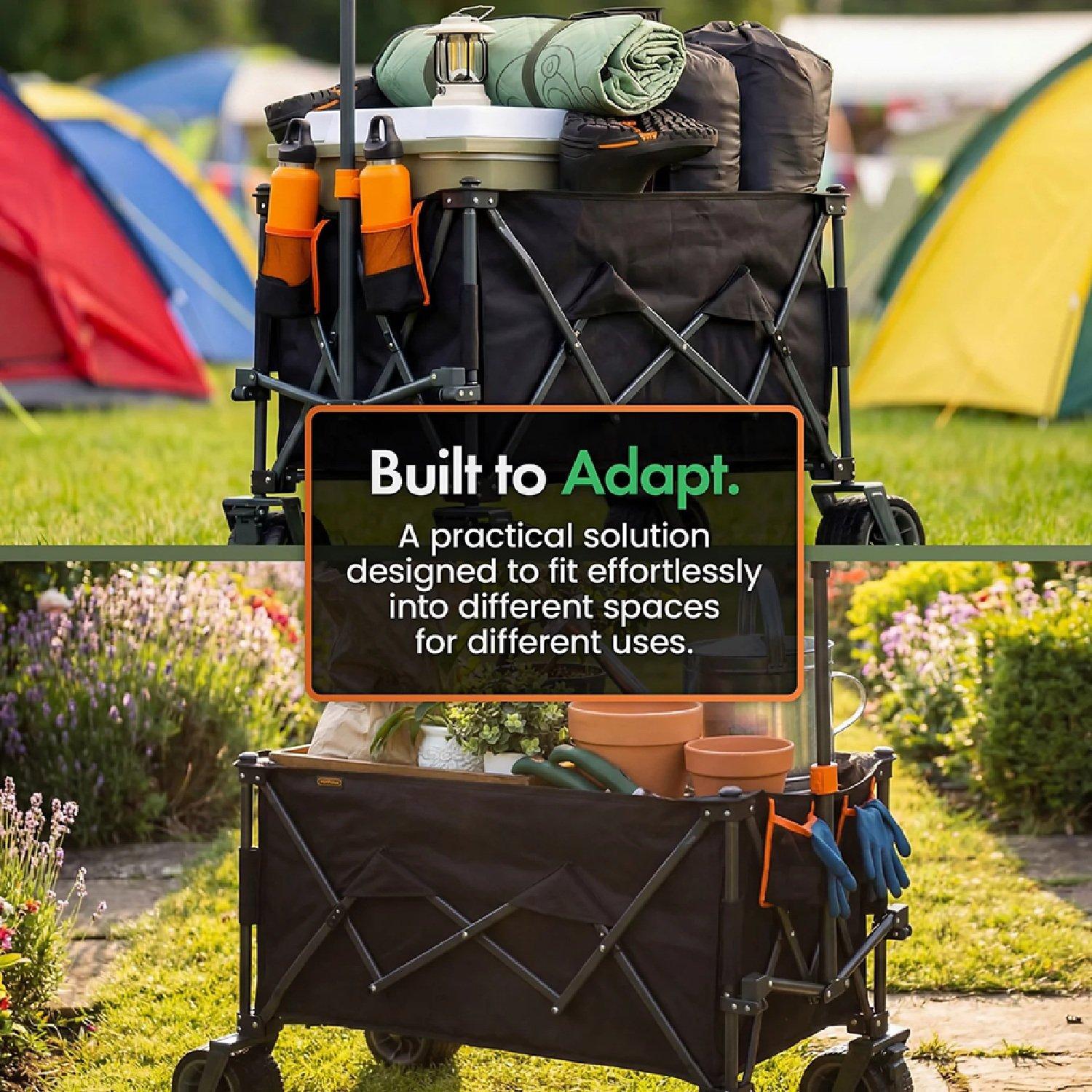 Black - VonHaus - 200L Folding Garden Trolley - 8