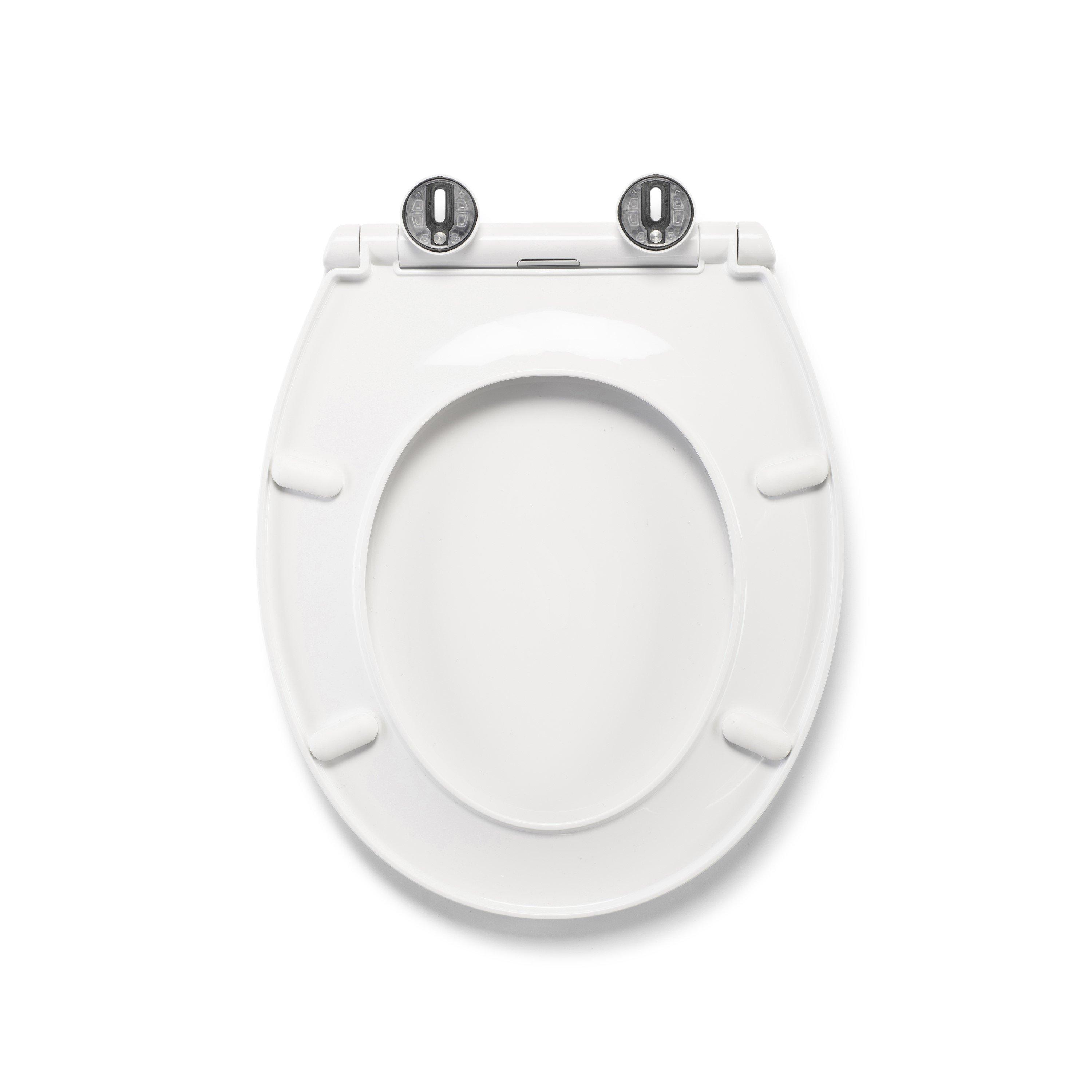 White - Croydex - Capri Soft Close Toilet Seat - 5