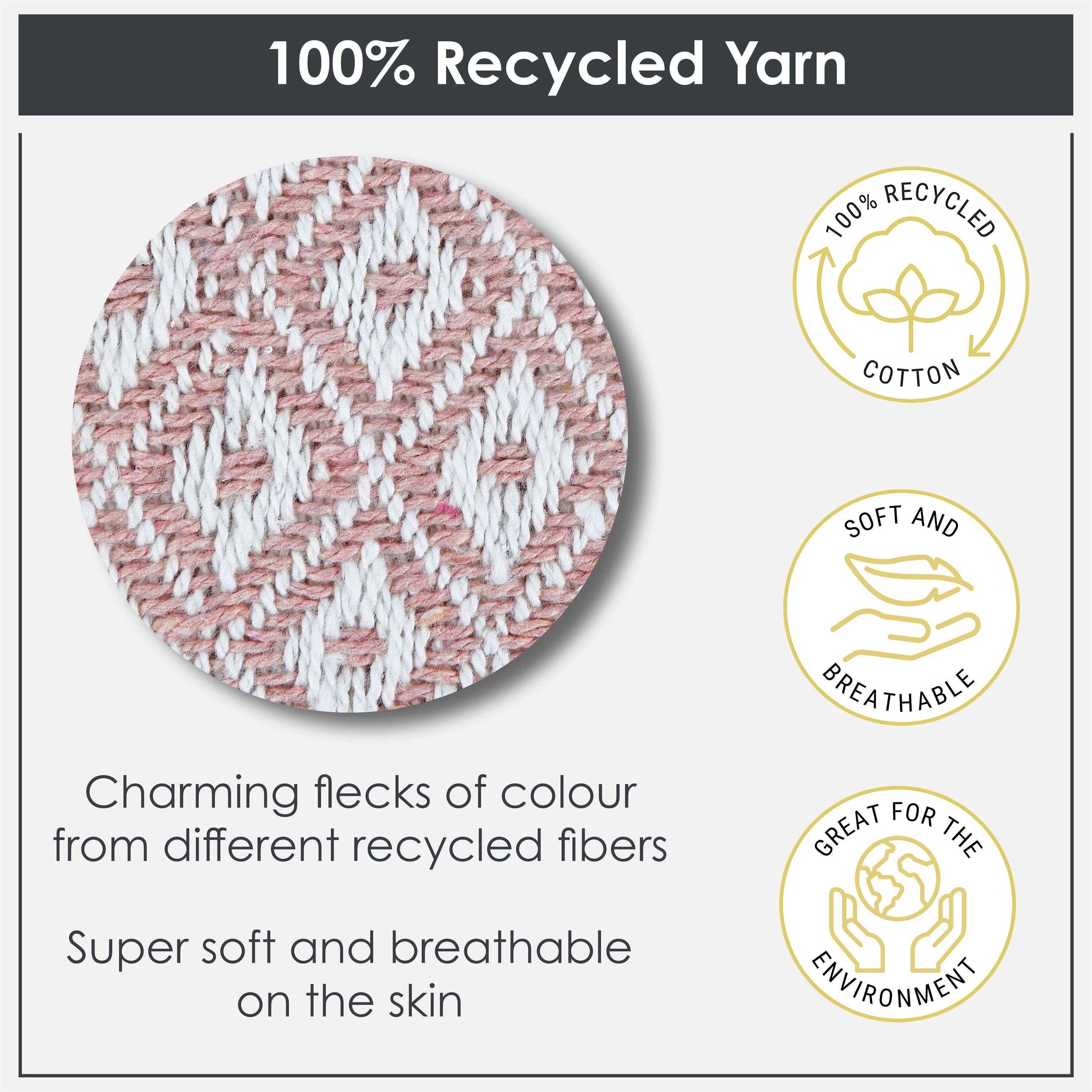 Blush Pink - Emma Barclay - Throw Blanket Cotton Geometric Casablanca - 4