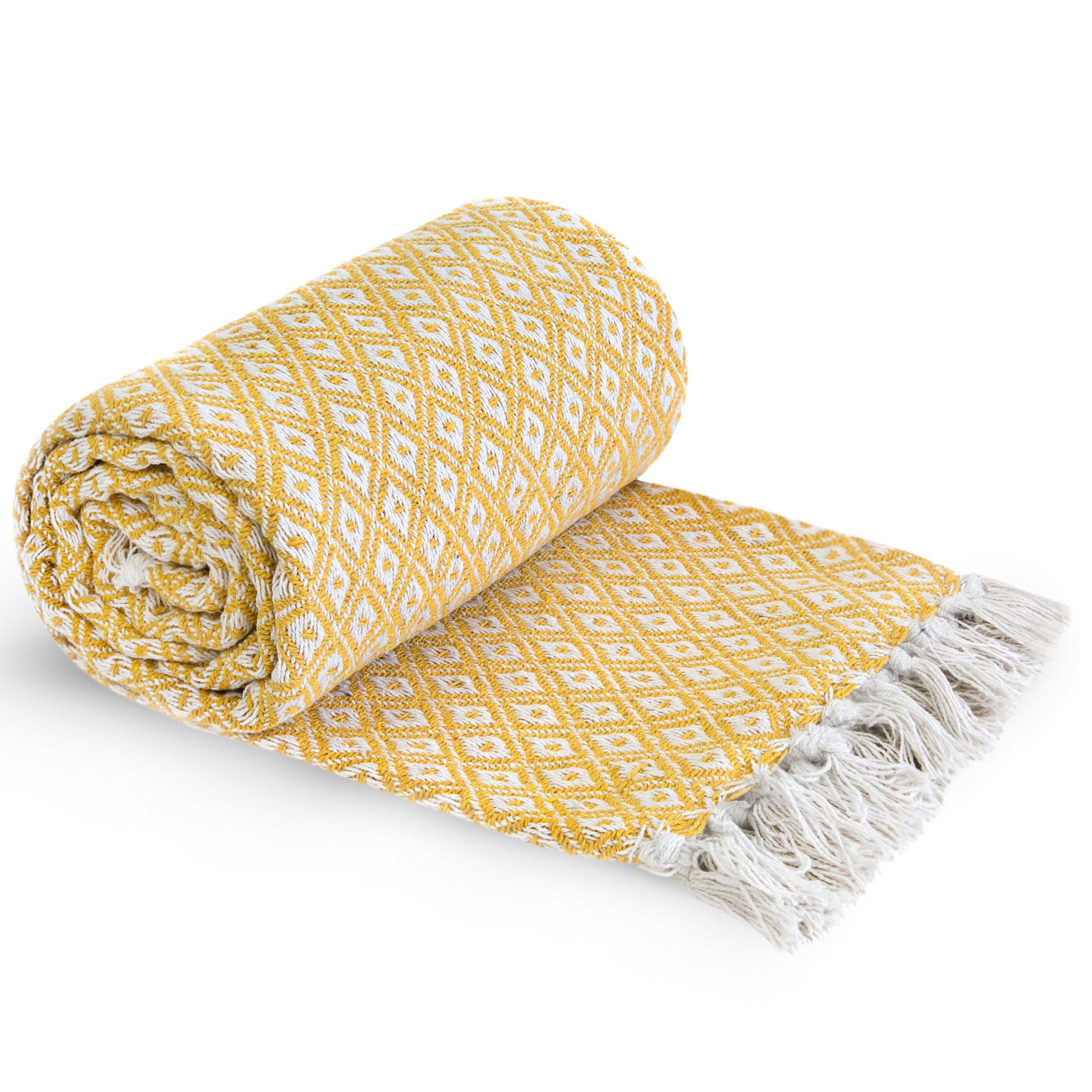 Emma Barclay Throw Blanket Cotton Geometric Casablanca