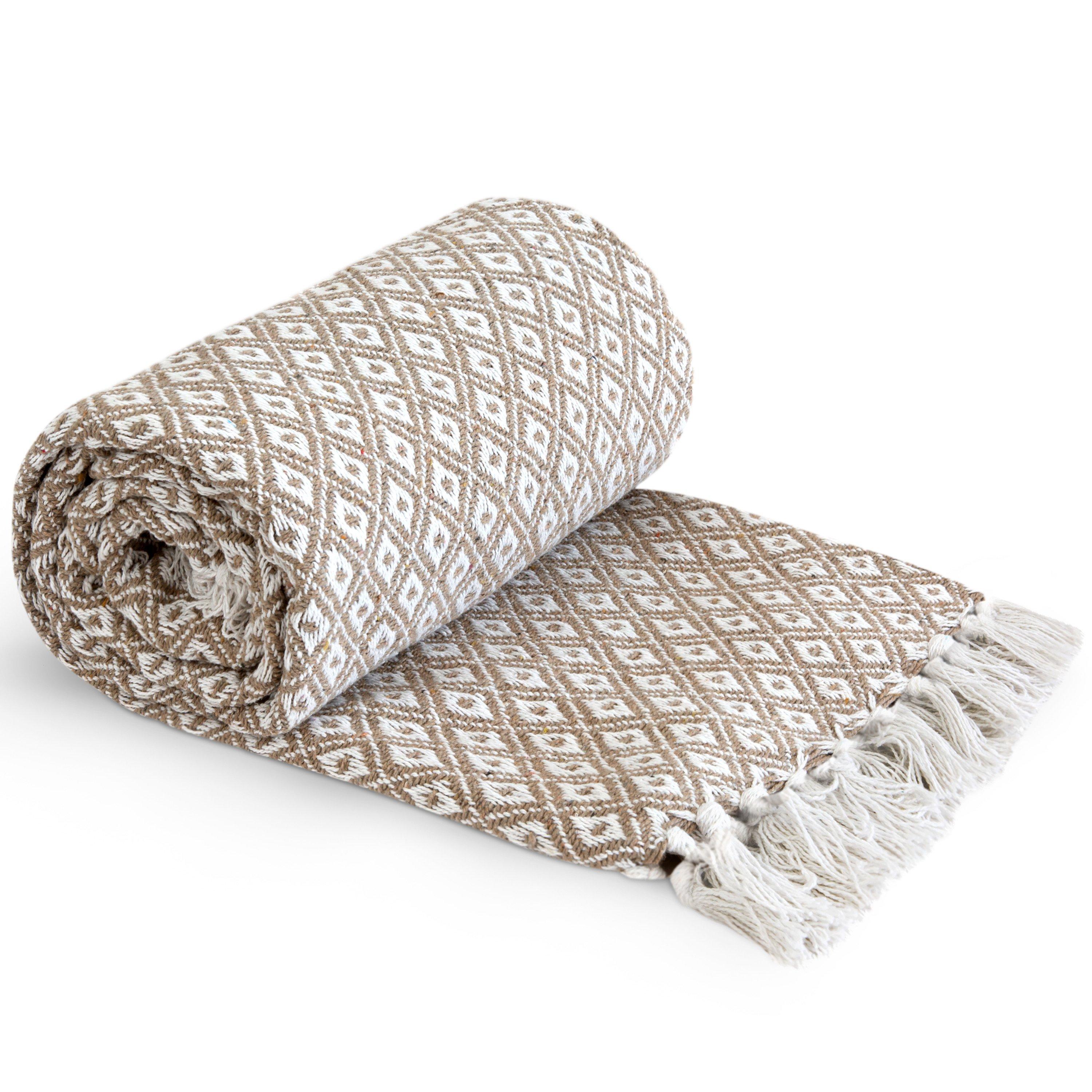 Emma Barclay Throw Blanket Cotton Geometric Casablanca