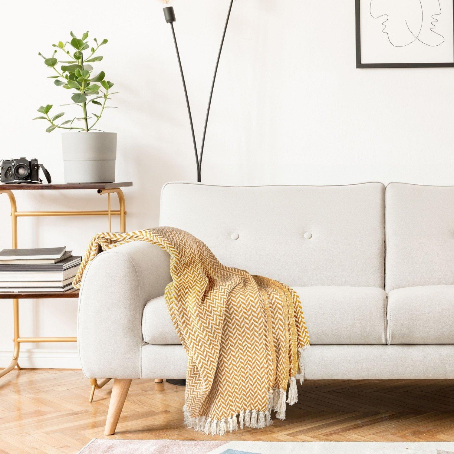 Ochre - Emma Barclay - Throw Blanket Cotton Scandi Woven Cherokee - 6