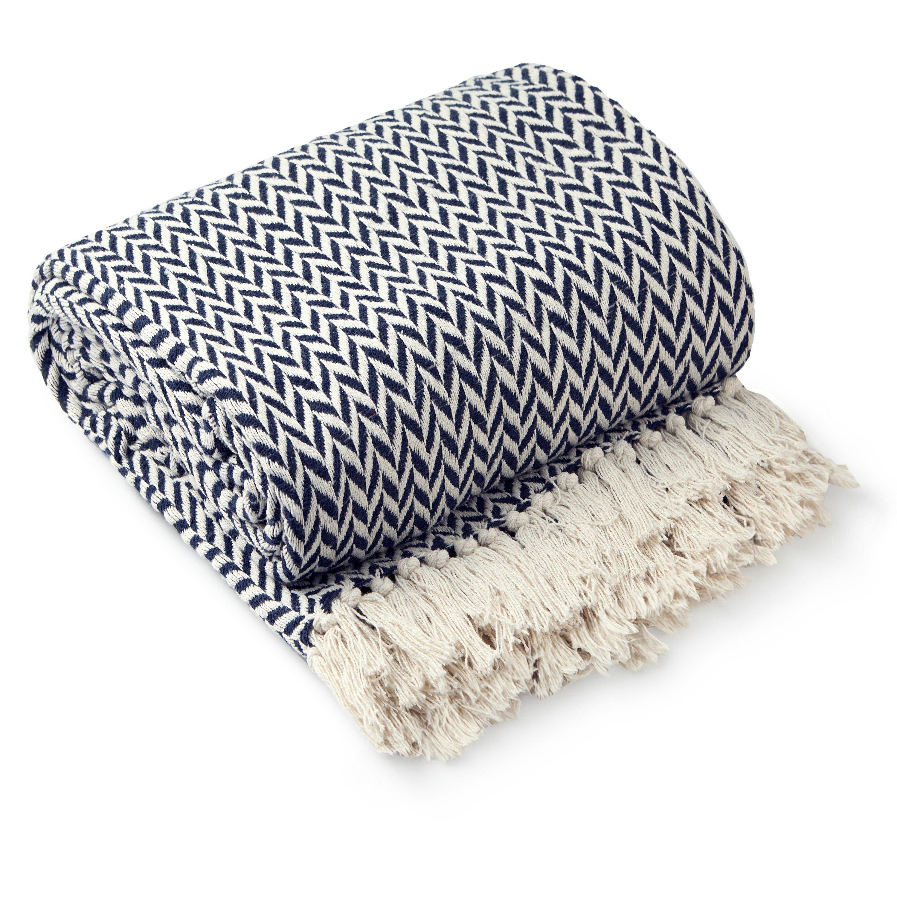 Throw Blanket Cotton Scandi Woven Cherokee