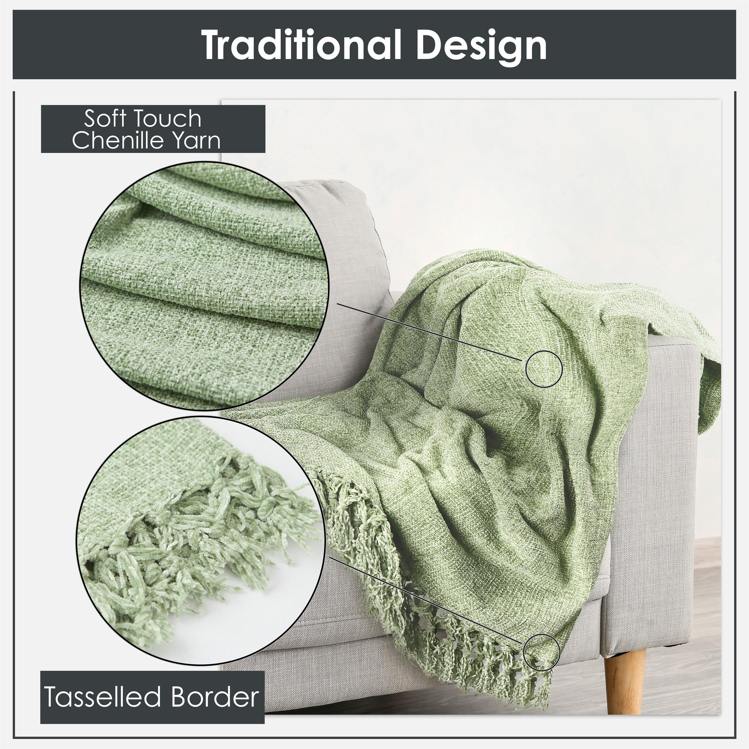 Meadow Green - Emma Barclay - Throw Blanket Soft Chenille Darcy - 6
