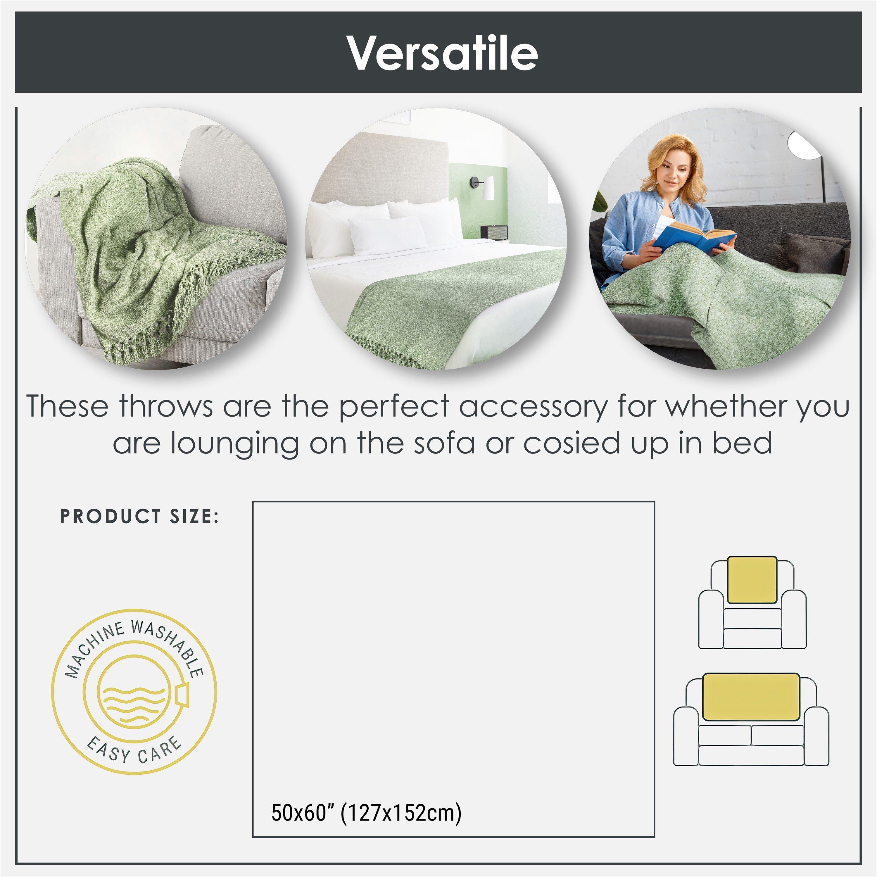 Meadow Green - Emma Barclay - Throw Blanket Soft Chenille Darcy - 7