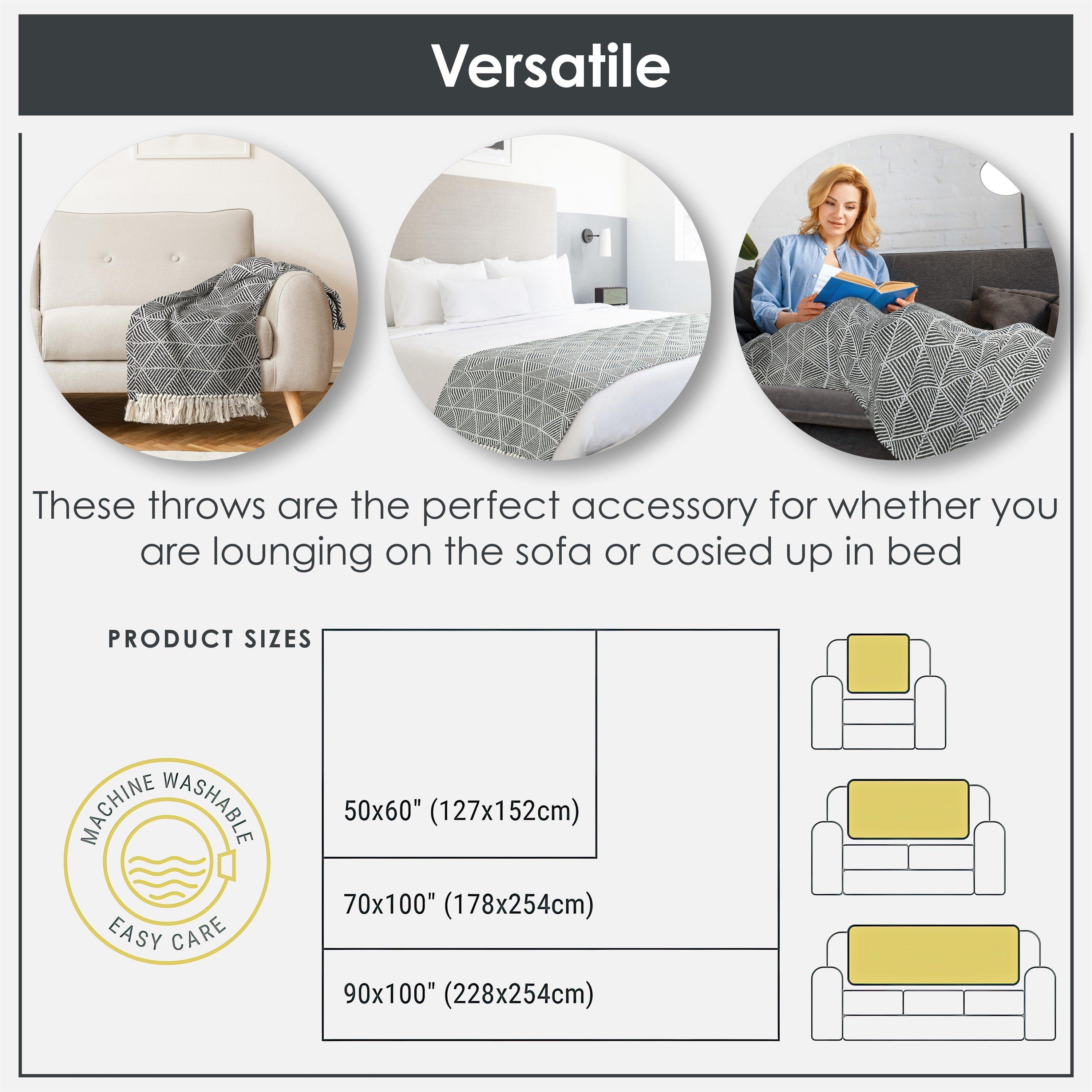 Black - Emma Barclay - Throw Blanket Cotton Scandi Zahra - 2