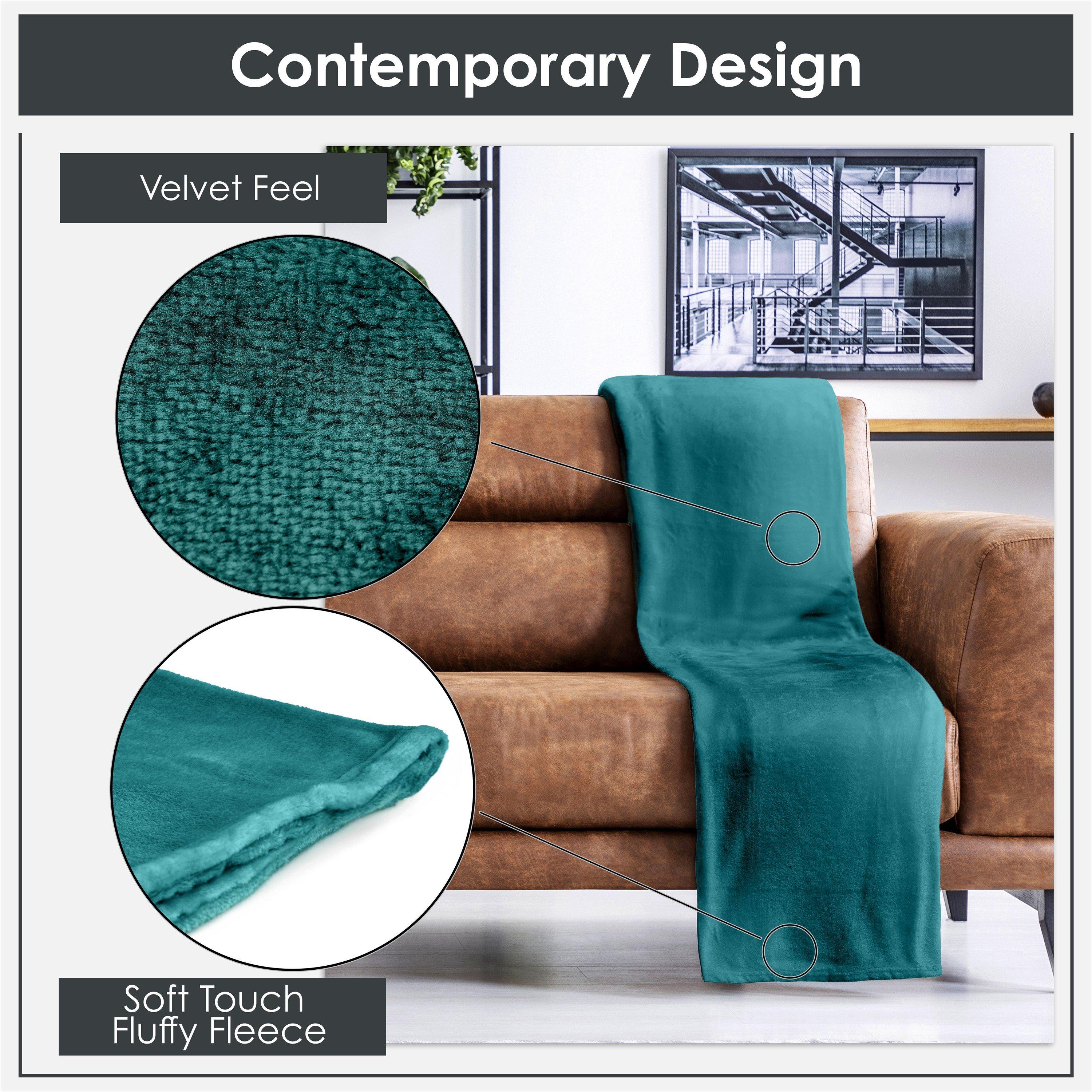 Emerald Green - Emma Barclay - Snug Throw Blanket Flannel Fleece Super Soft - 3