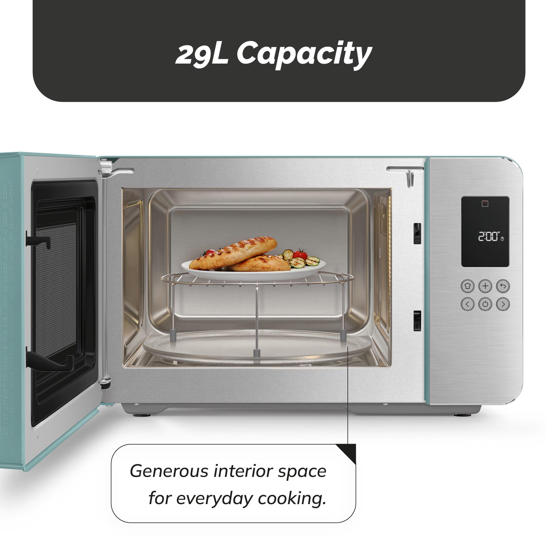Emerald Green - Smeg - Smeg Microwave with Grill 29L 18 Pre-sets - 4