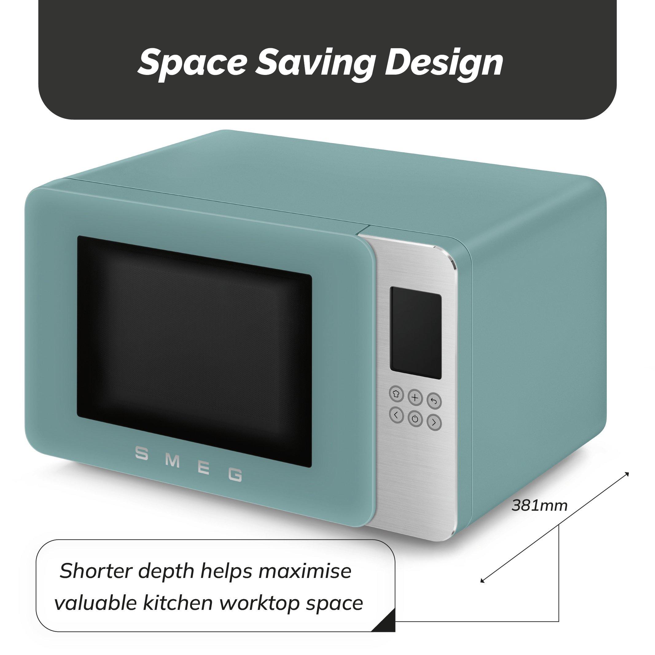 Emerald Green - Smeg - Smeg Microwave with Grill 29L 18 Pre-sets - 5