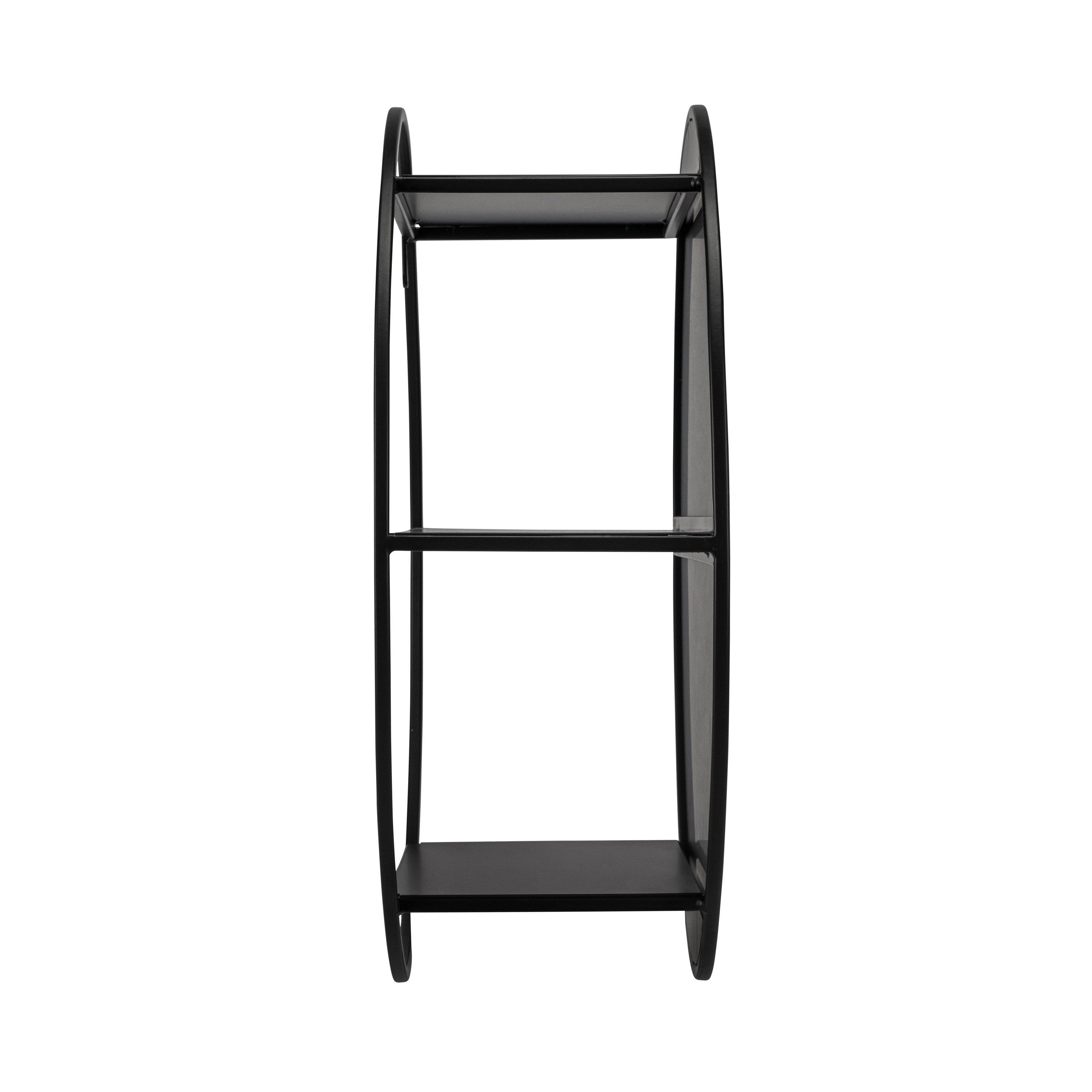 Black - Croydex - 50 x 50cm Round Bathroom Mirror with Hidden Shelves - 5