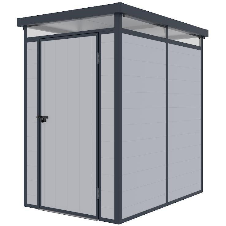 Grey - Store More - Lotus Curo Pent Plastic Shed - 3