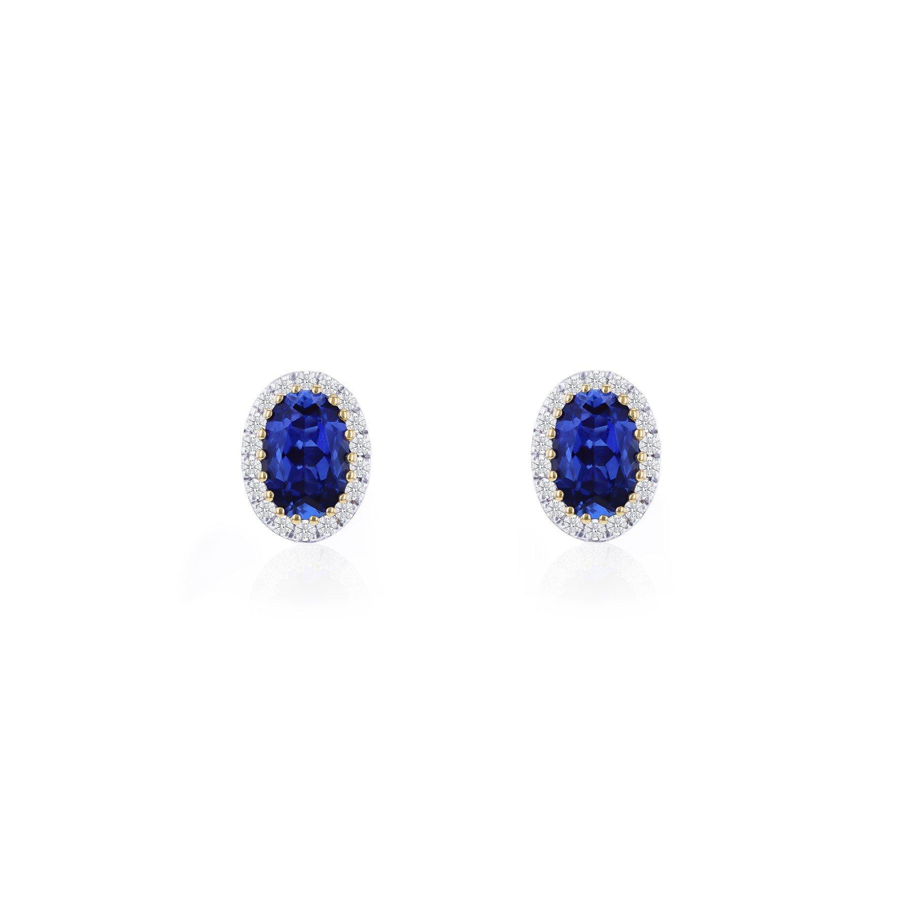 Yellow Gold - Be You - 9ct Gold Lab Created Diamonds & Sapphire Earring - 1