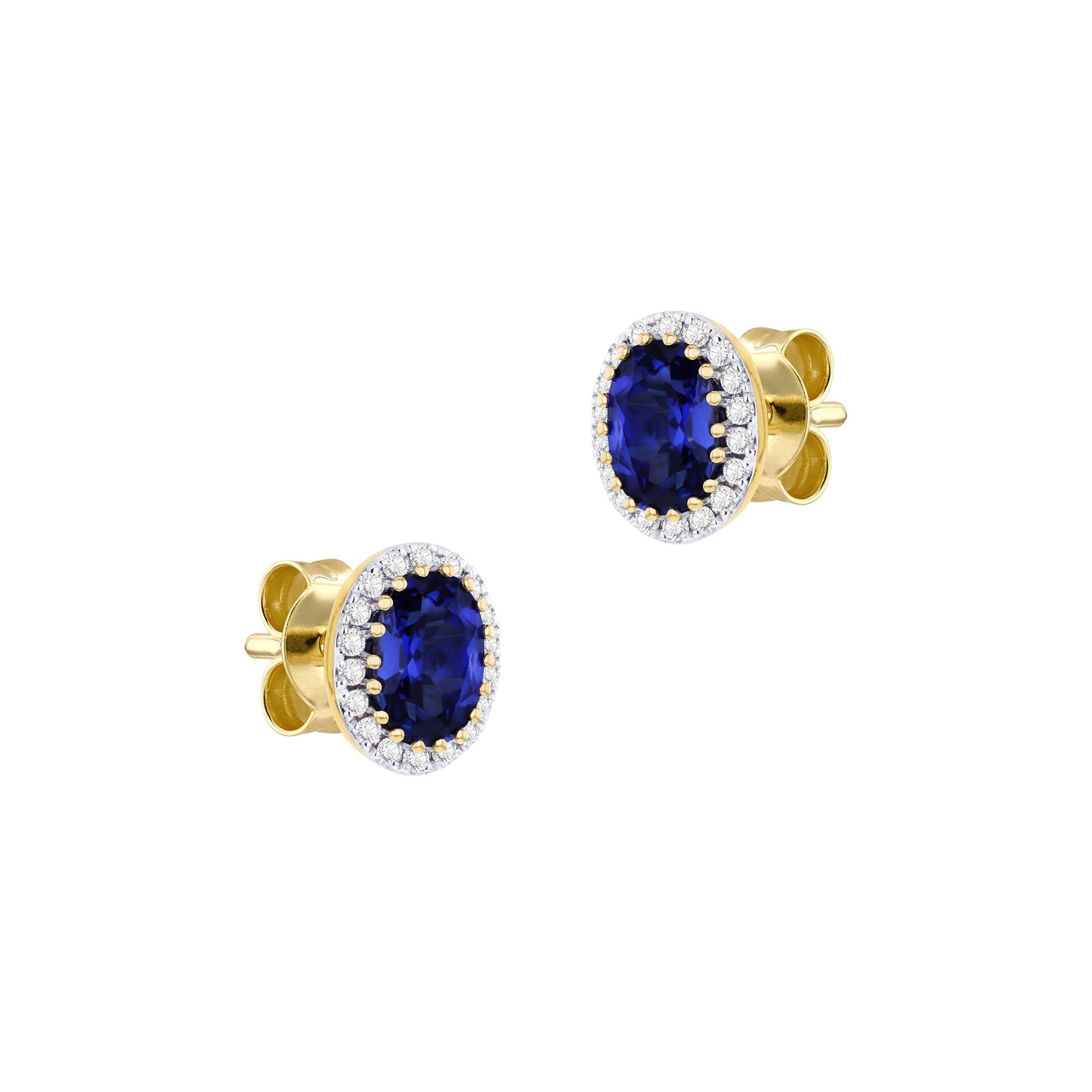 Yellow Gold - Be You - 9ct Gold Lab Created Diamonds & Sapphire Earring - 2