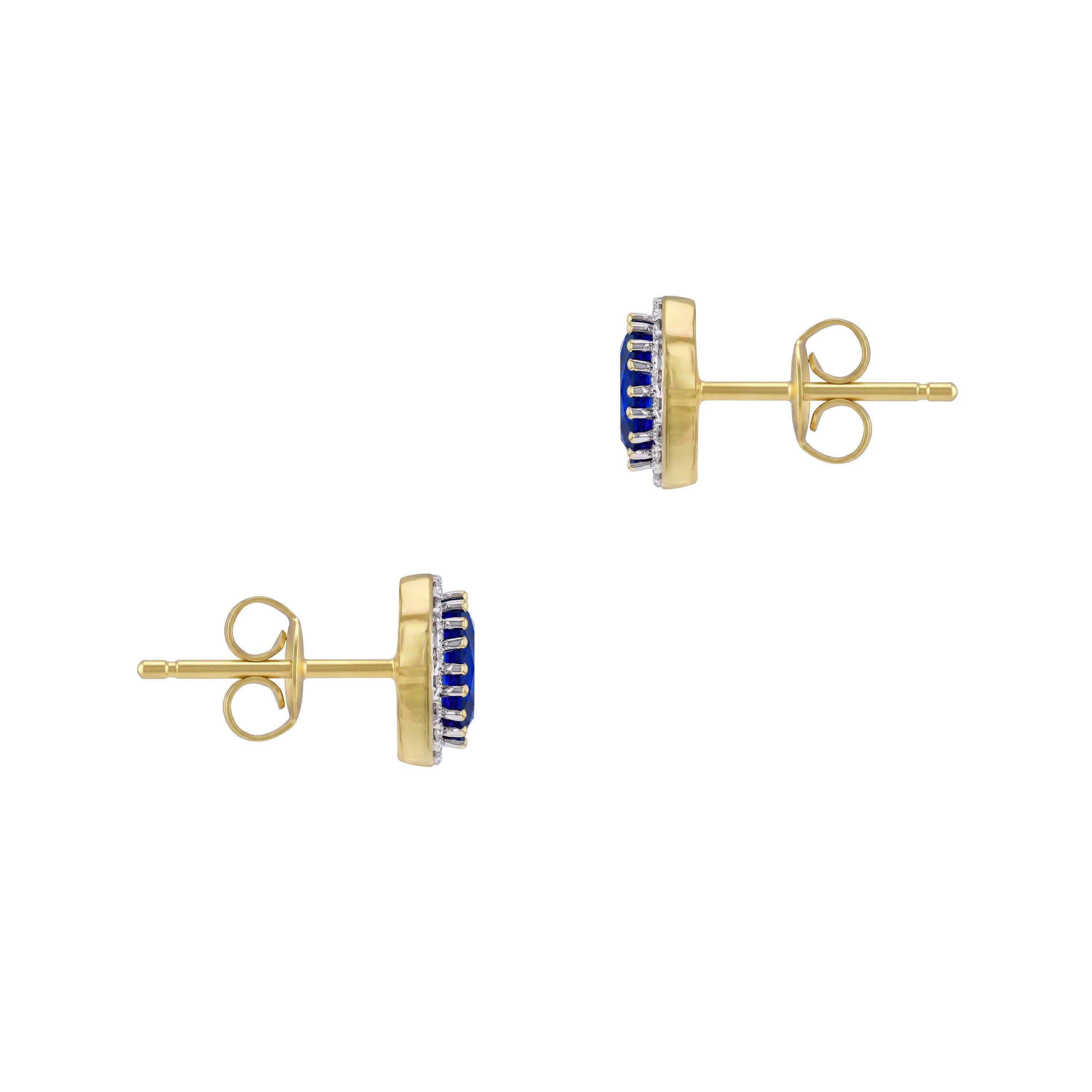Yellow Gold - Be You - 9ct Gold Lab Created Diamonds & Sapphire Earring - 3