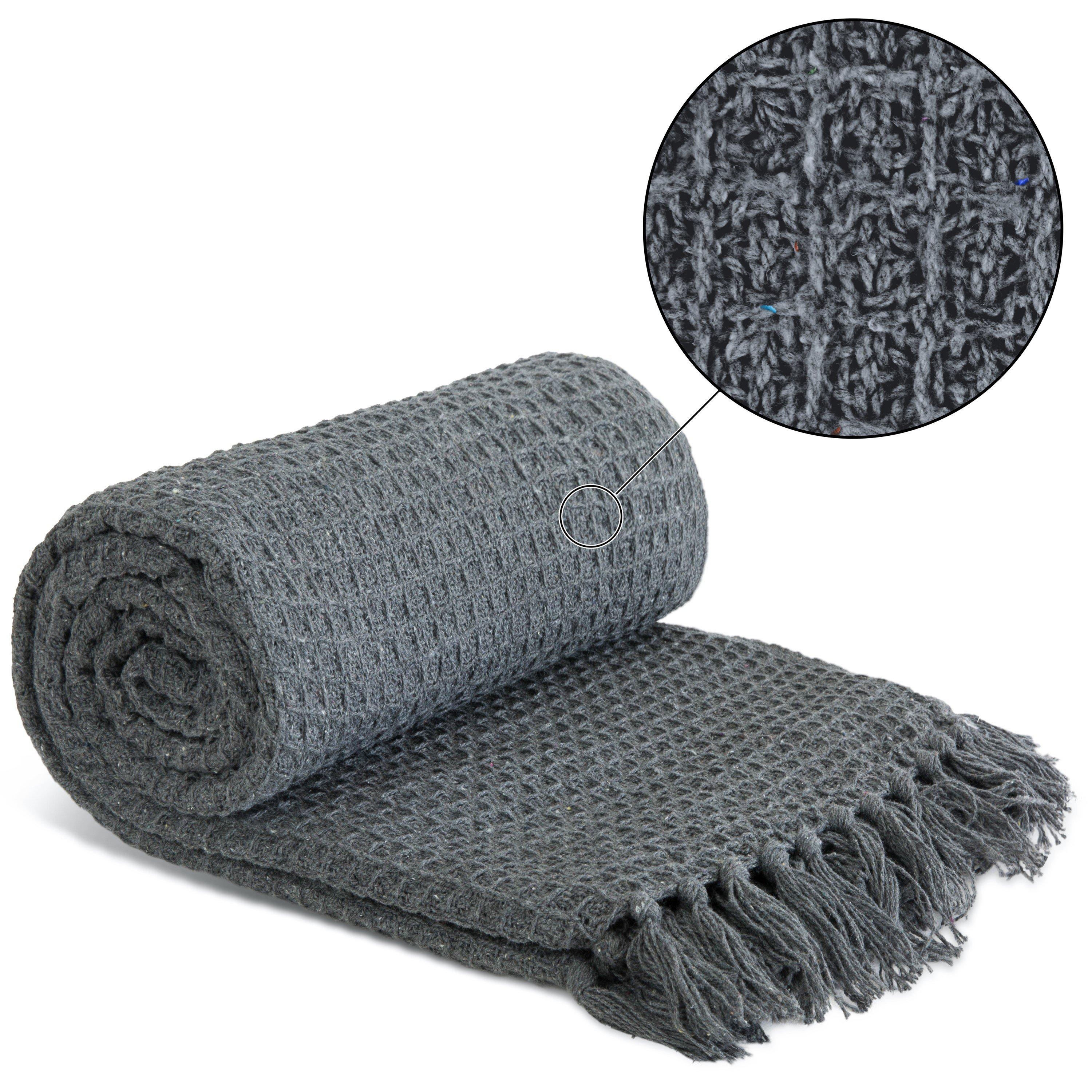 Throw Blanket Cotton Honeycomb Waffle