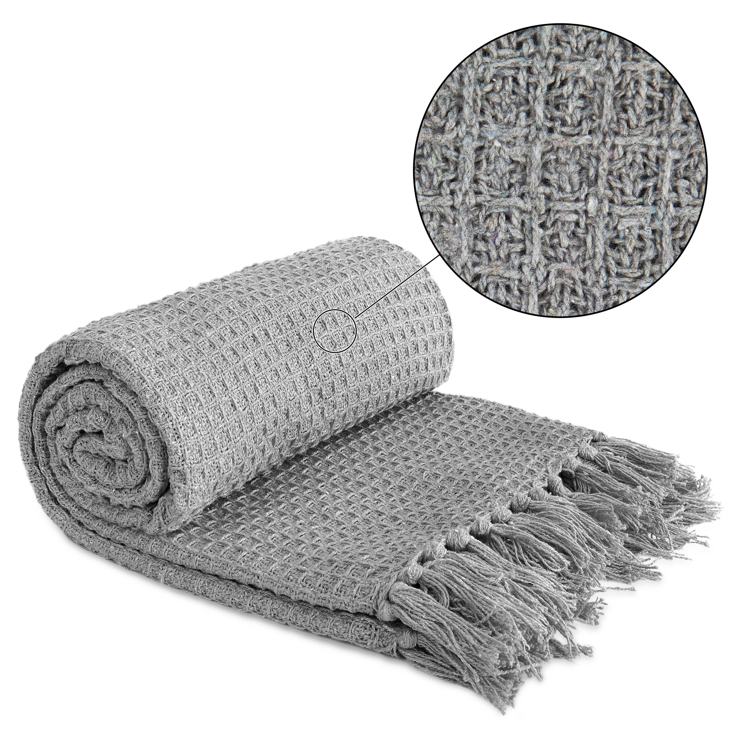 Throw Blanket Cotton Honeycomb Waffle