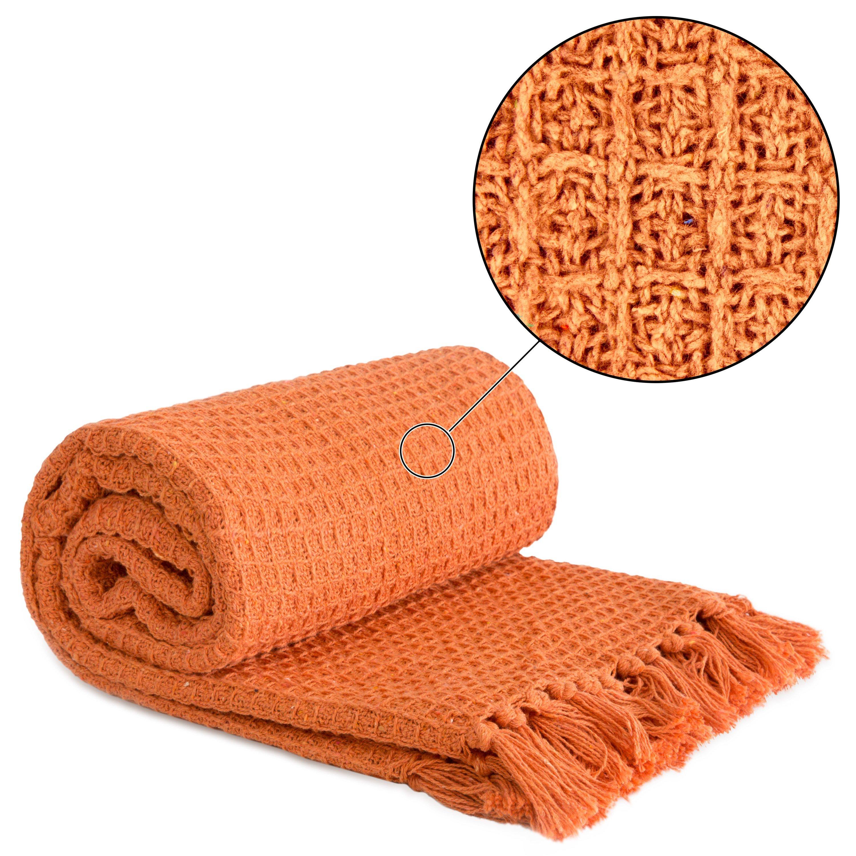 Throw Blanket Cotton Honeycomb Waffle