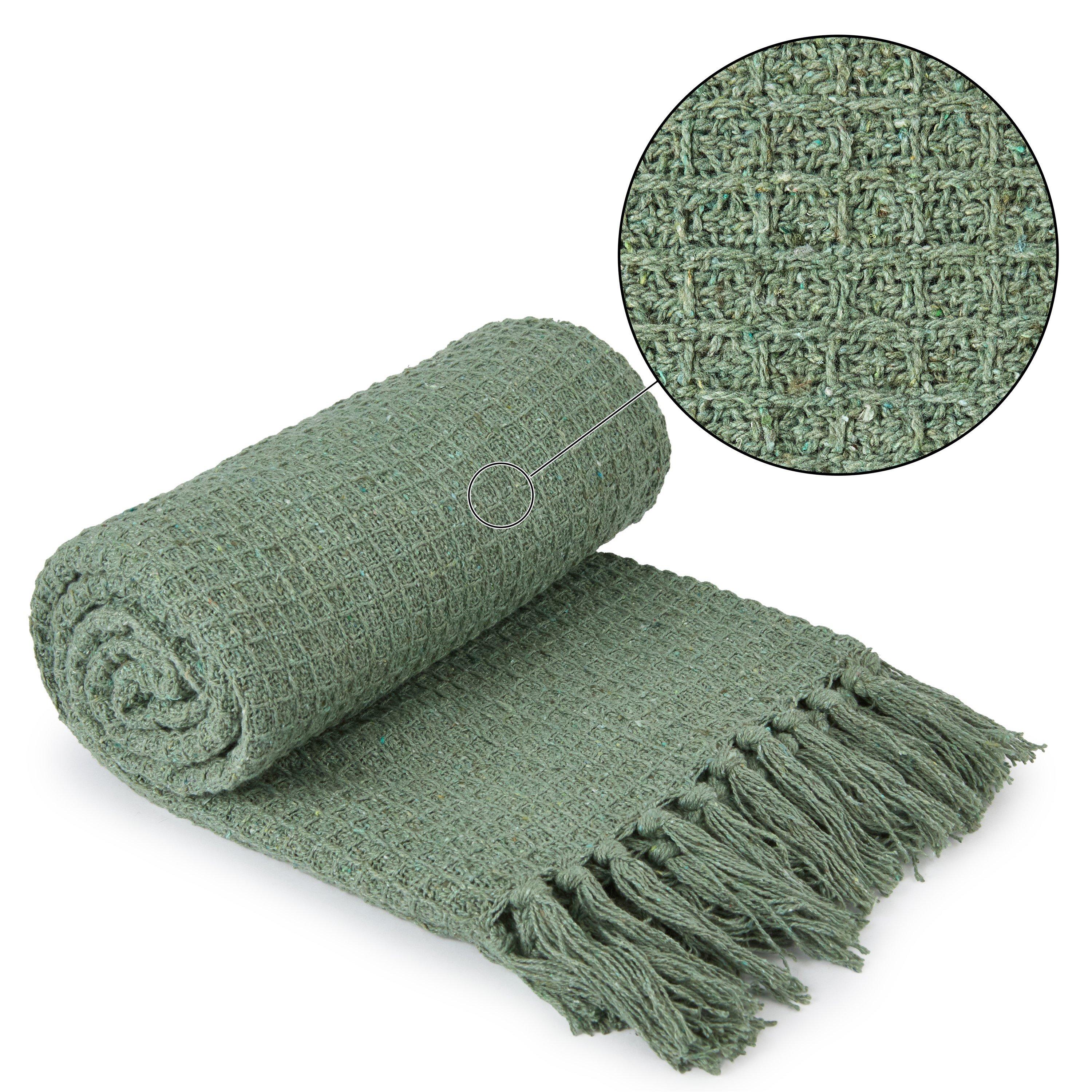 Throw Blanket Cotton Honeycomb Waffle