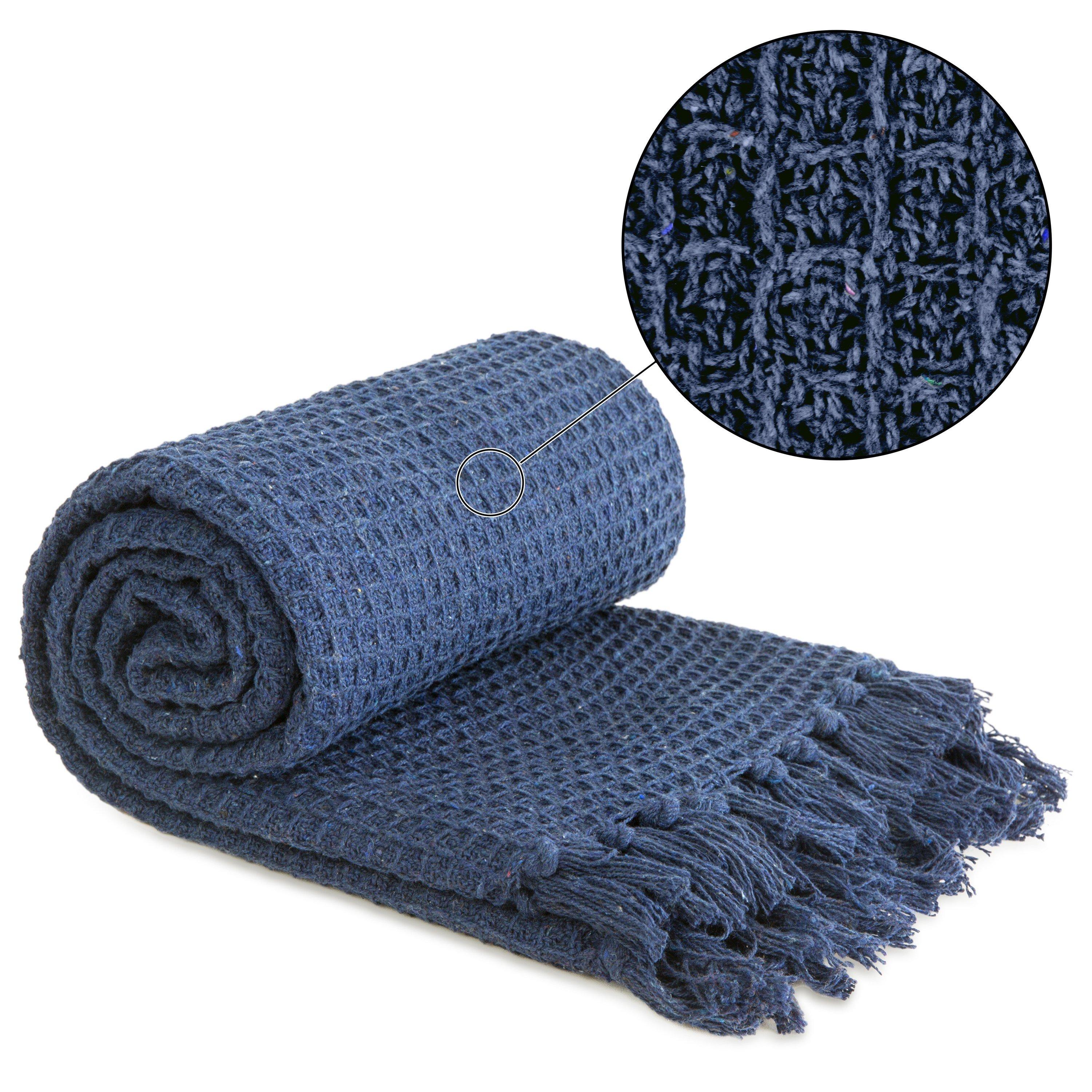 Throw Blanket Cotton Honeycomb Waffle