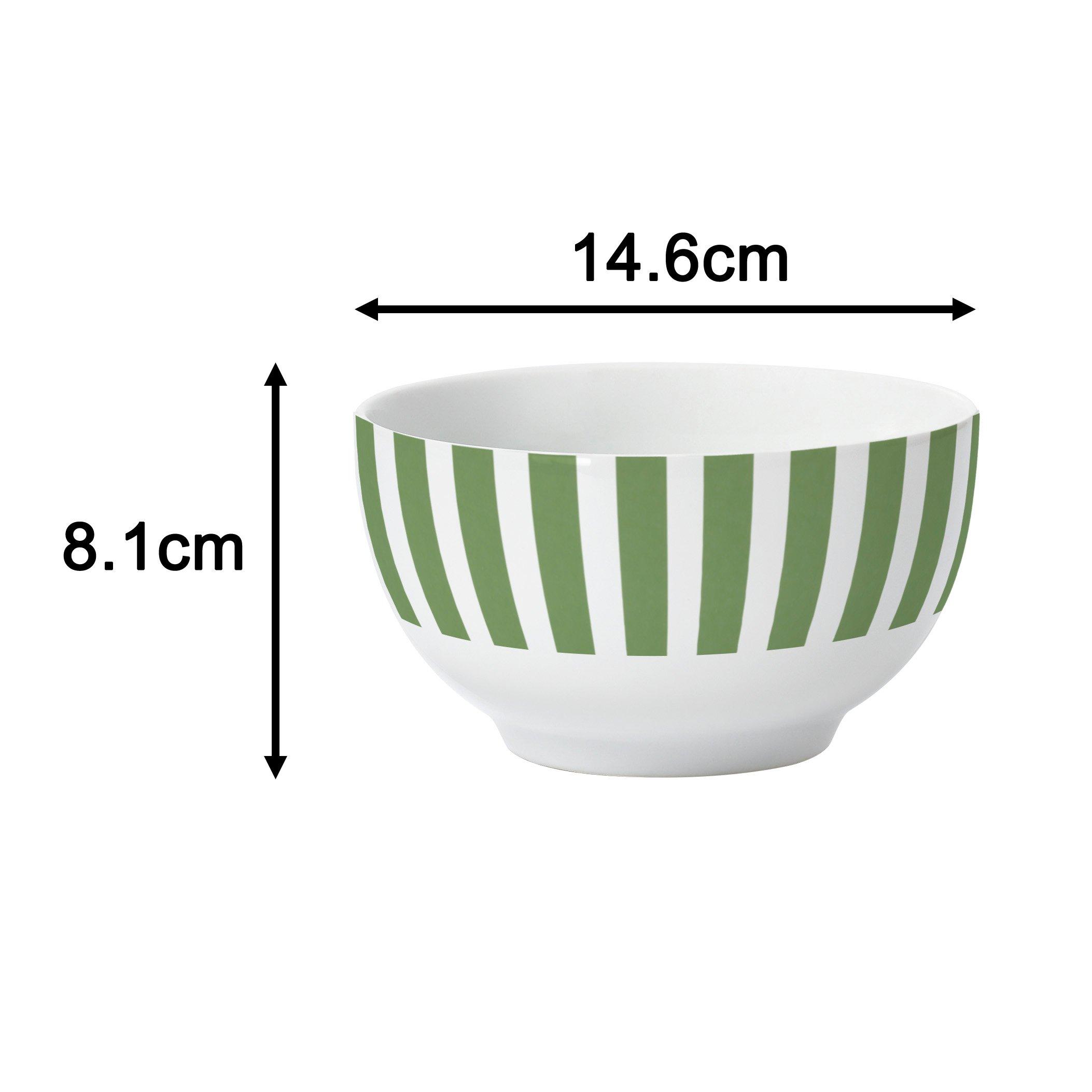 Green - Waterside - 24pc Green Split Stripe Dinner Set - 6