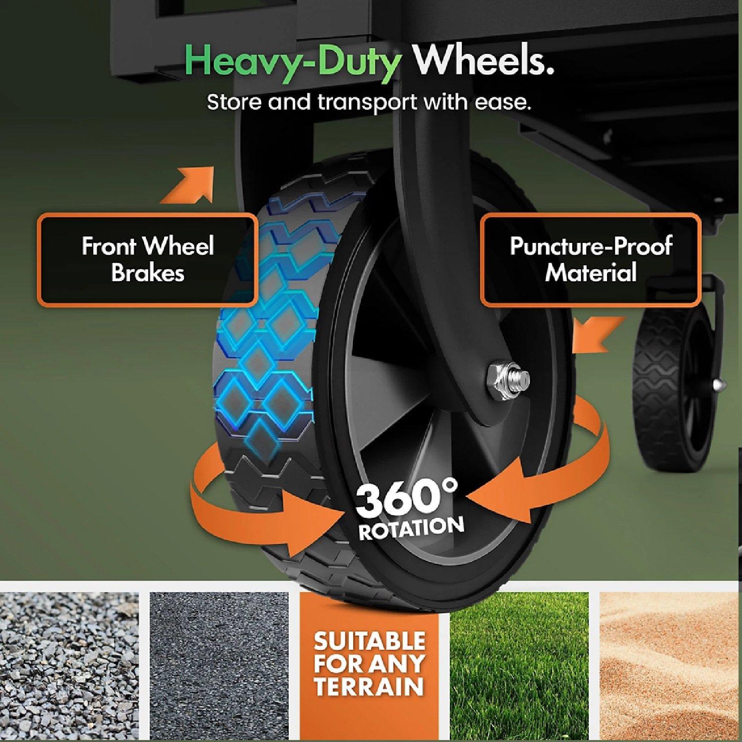 Black - VonHaus - 70L Folding Garden Trolley - 3