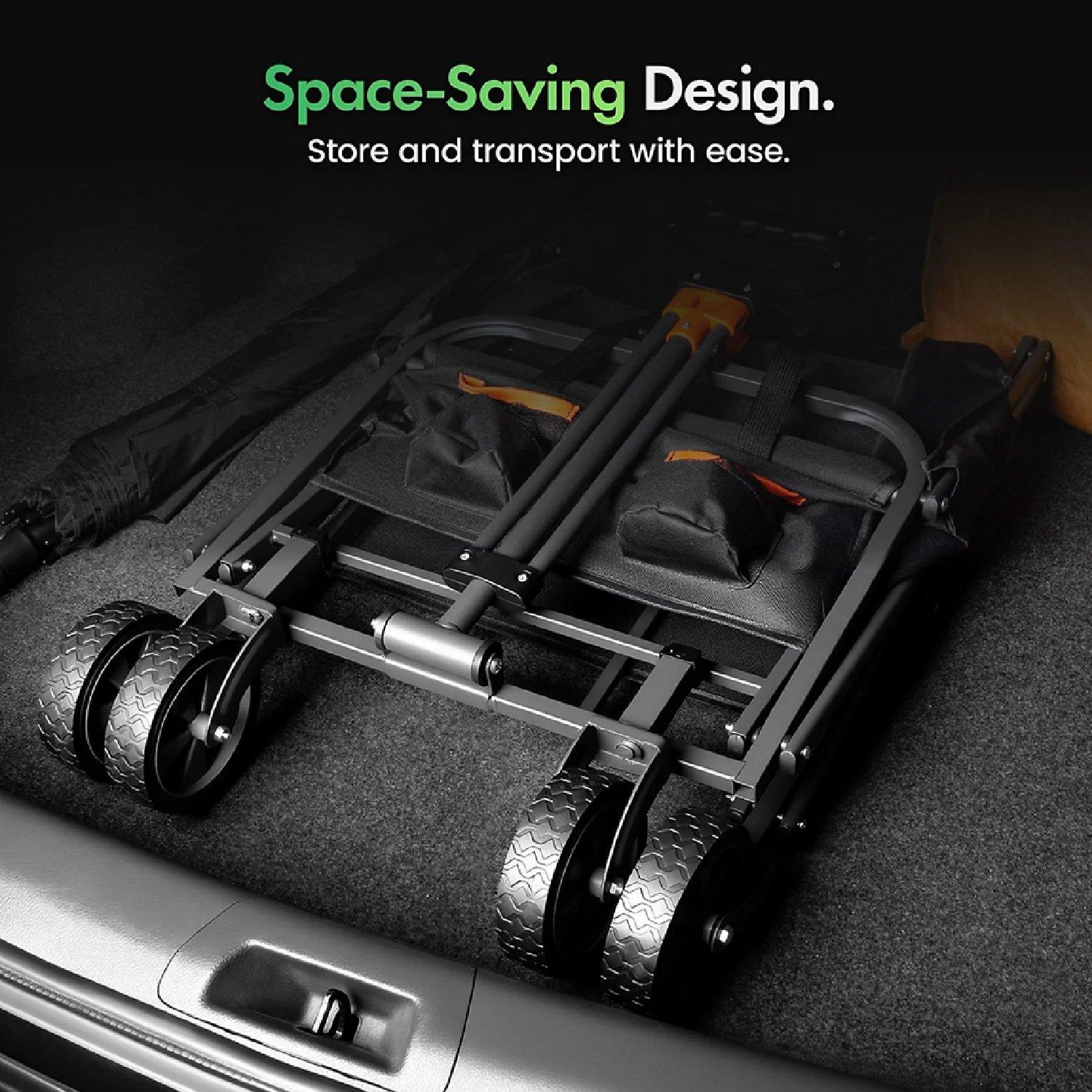 Black - VonHaus - 70L Folding Garden Trolley - 4