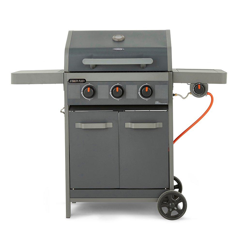 Black - Tower - Stealth Plus Three Burner BBQ w/Side Burner - 1