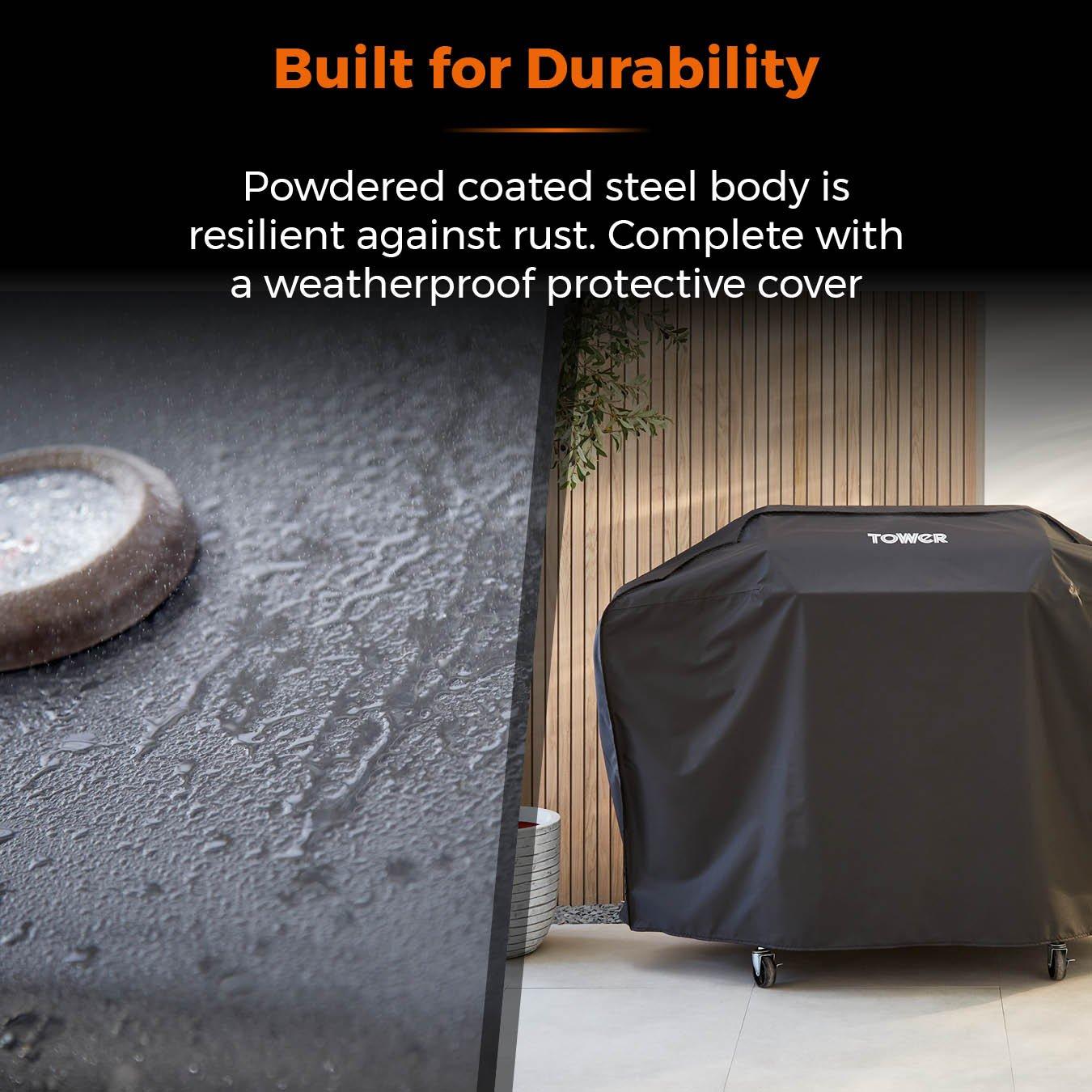 Black - Tower - Stealth Plus Three Burner BBQ w/Side Burner - 7