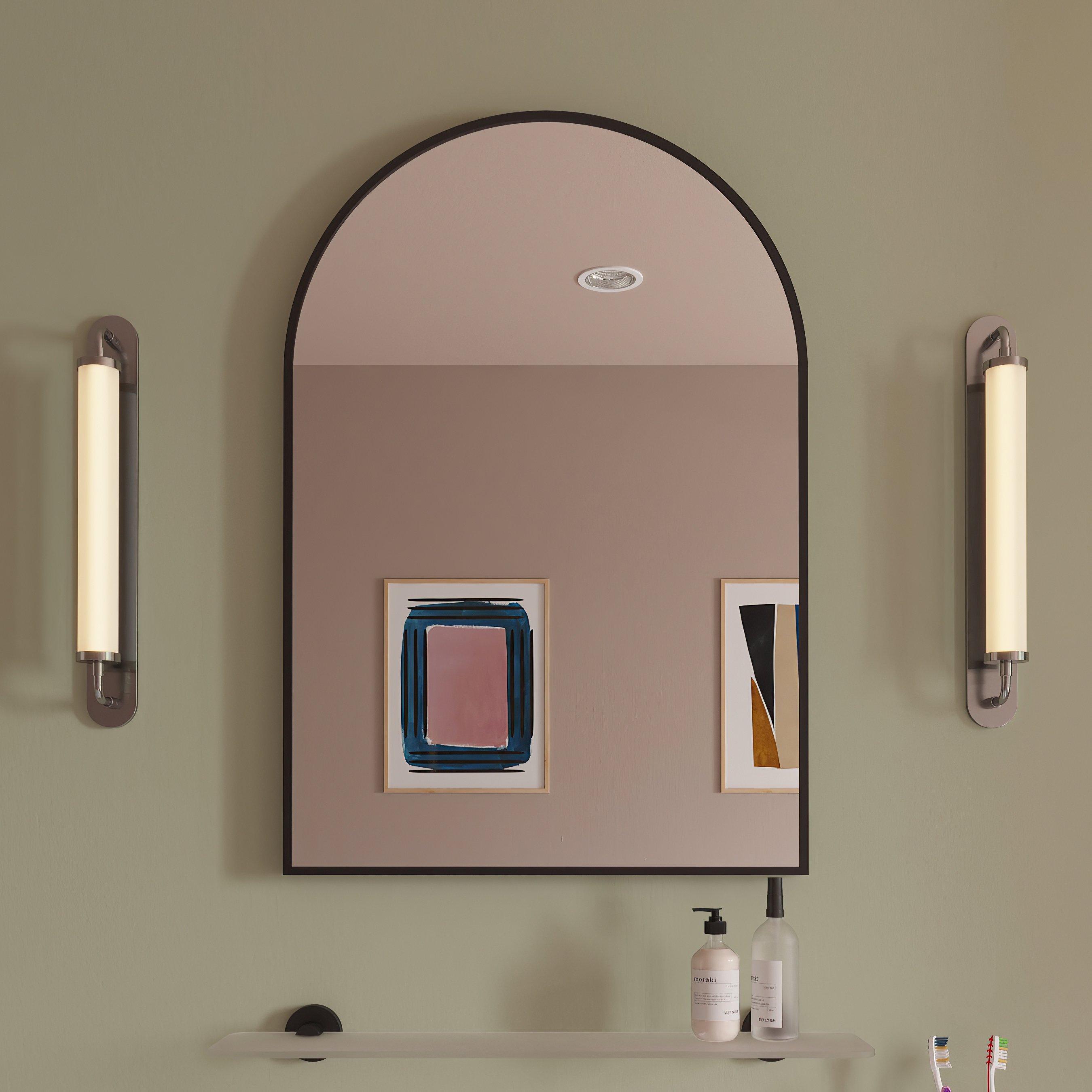 Matt Black - Croydex - 73 x 50cm Arch Mirror with Frame - 1