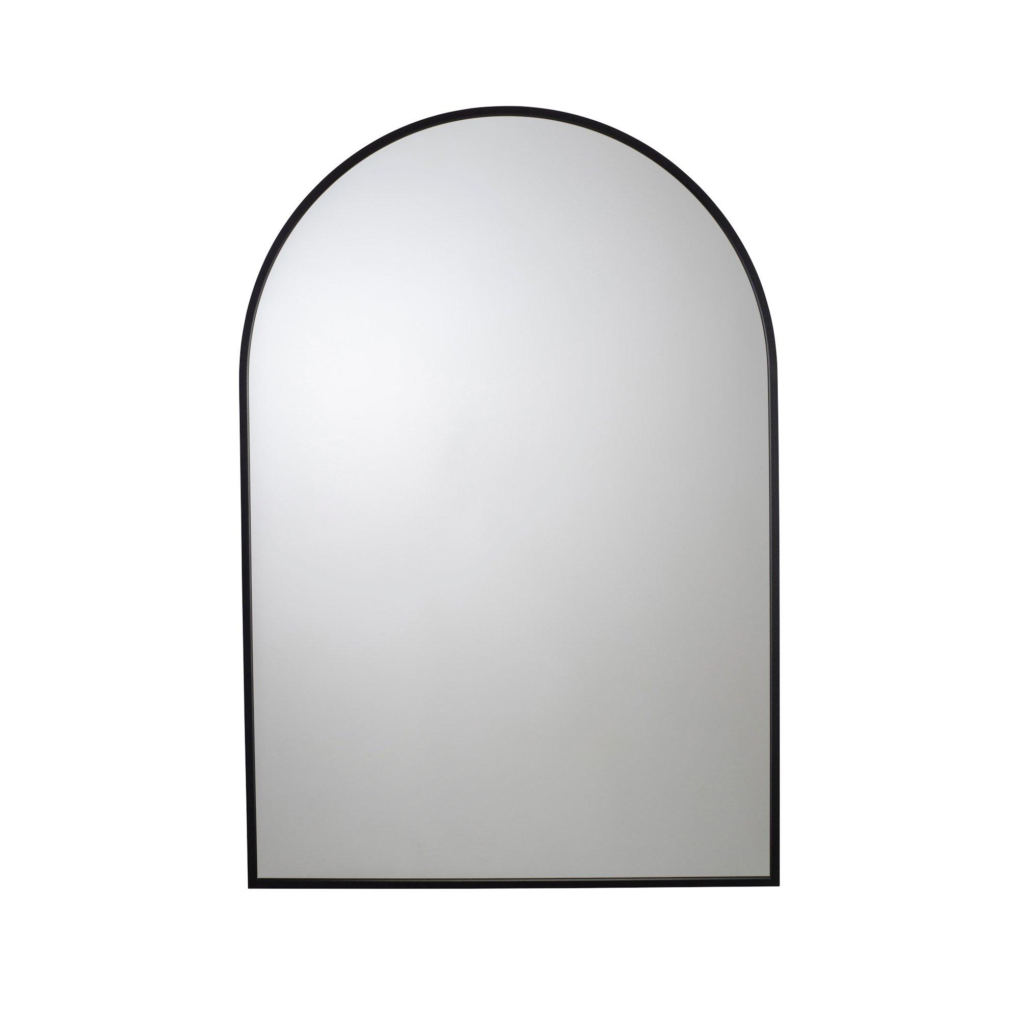 Matt Black - Croydex - 73 x 50cm Arch Mirror with Frame - 2