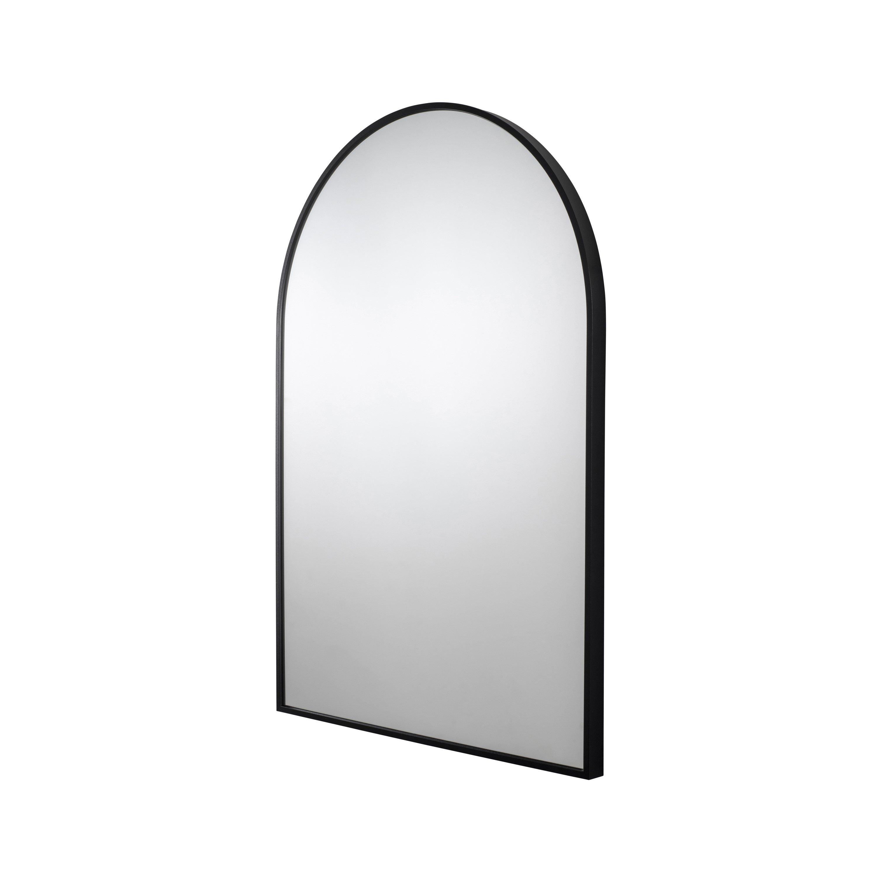 Matt Black - Croydex - 73 x 50cm Arch Mirror with Frame - 3