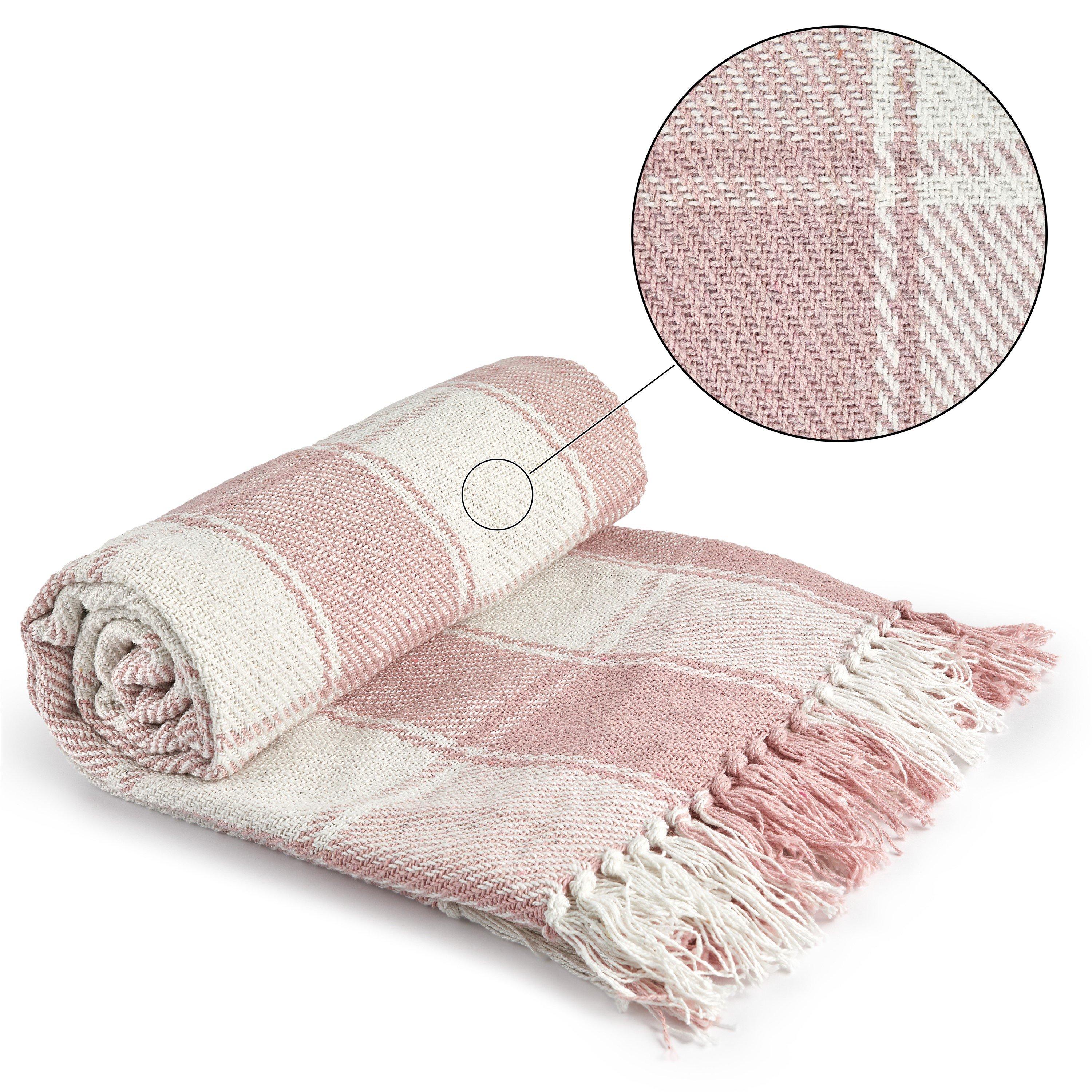 Throw Blanket Cotton Check Design Frisco