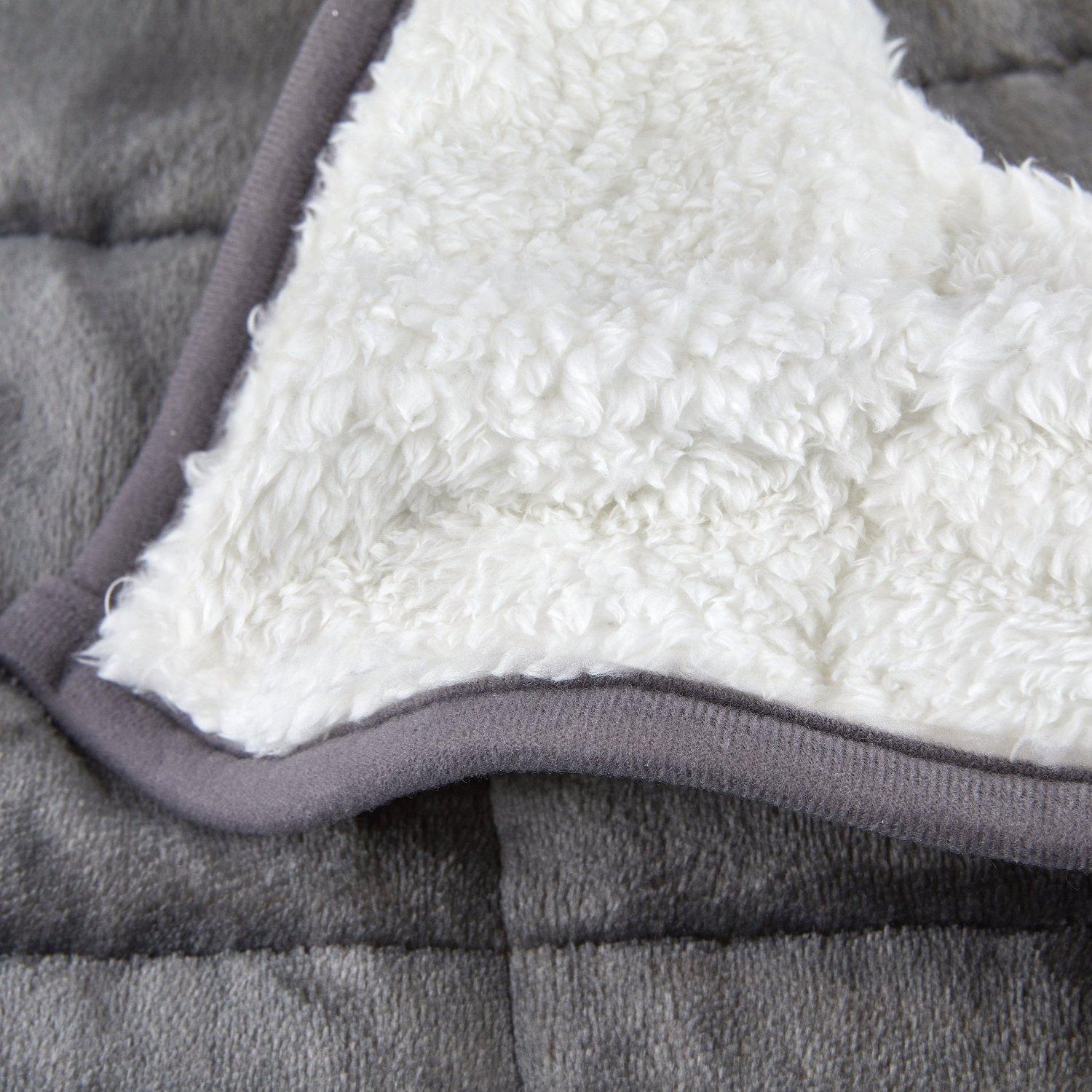 Grey - Emma Barclay - Weighted Throw Blanket Sherpa Heavy Warm - 2