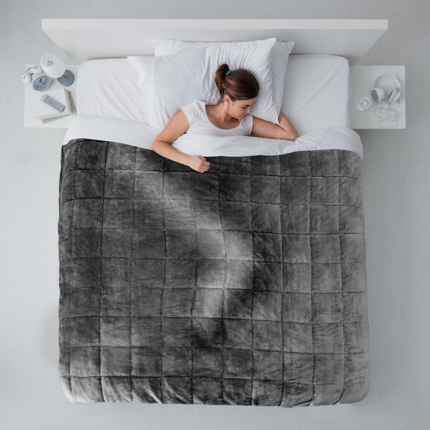 Grey - Emma Barclay - Weighted Throw Blanket Sherpa Heavy Warm - 3