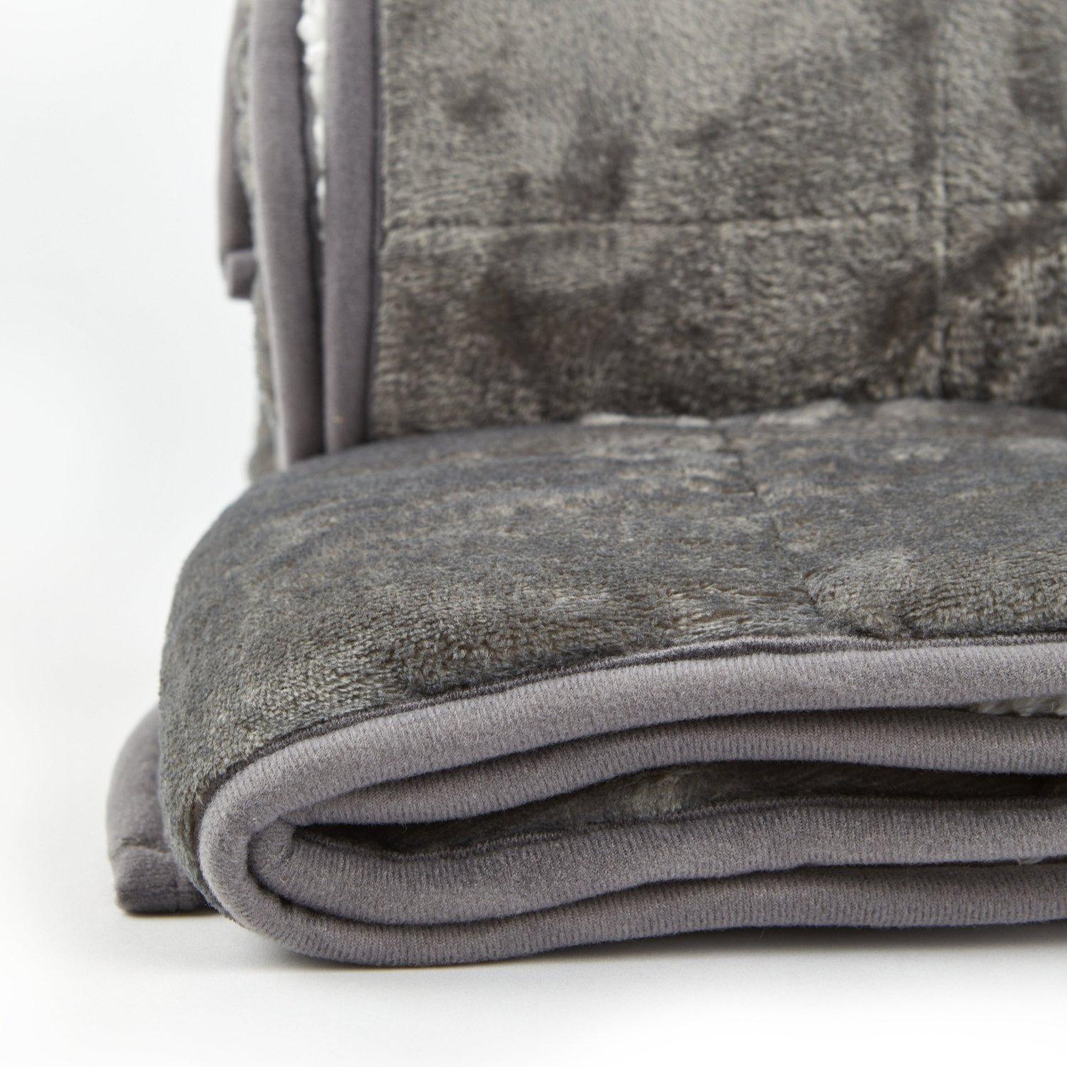 Grey - Emma Barclay - Weighted Throw Blanket Sherpa Heavy Warm - 4