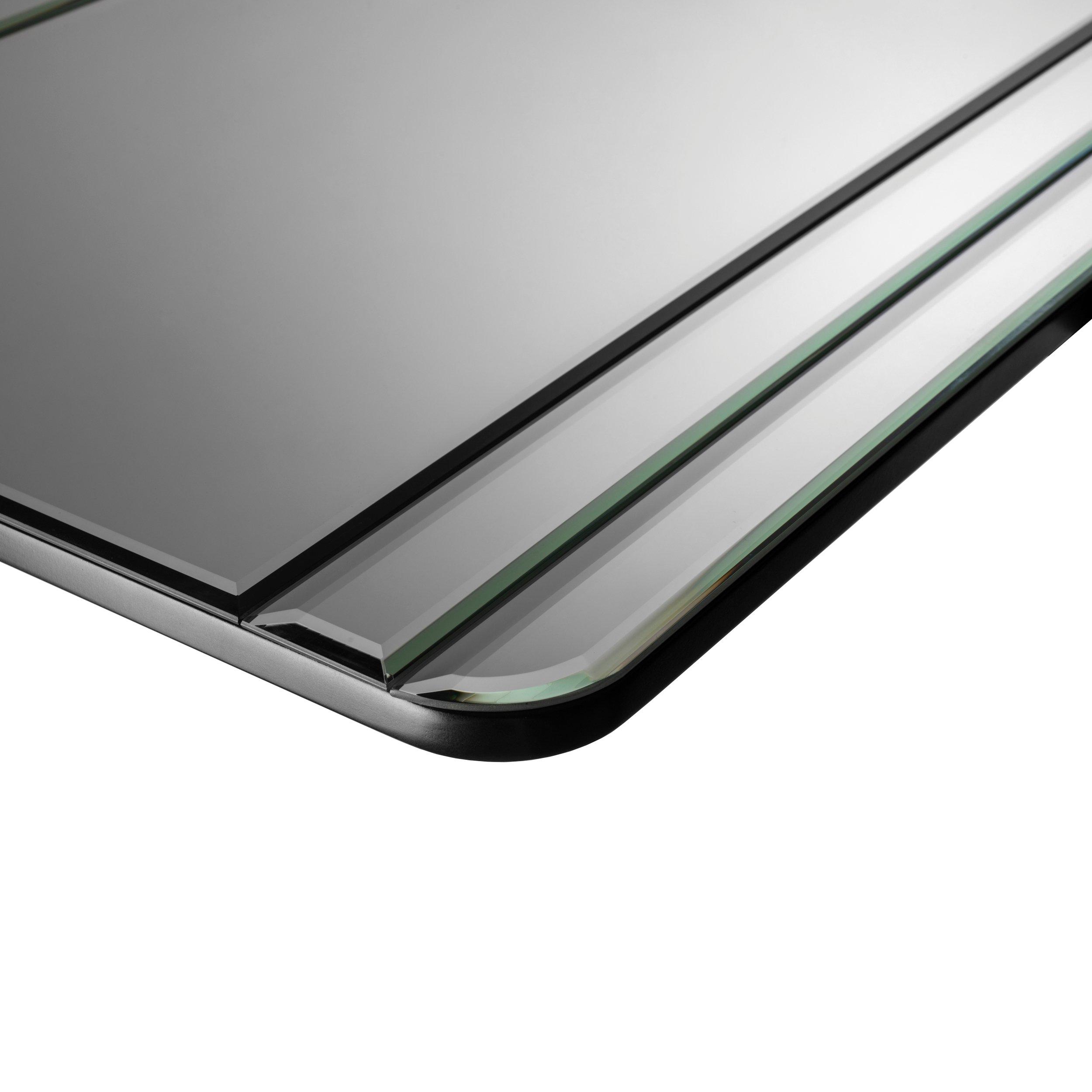 Silver - Croydex - 70 x 50cm Art Deco Bevelled Bathroom Mirror - 5