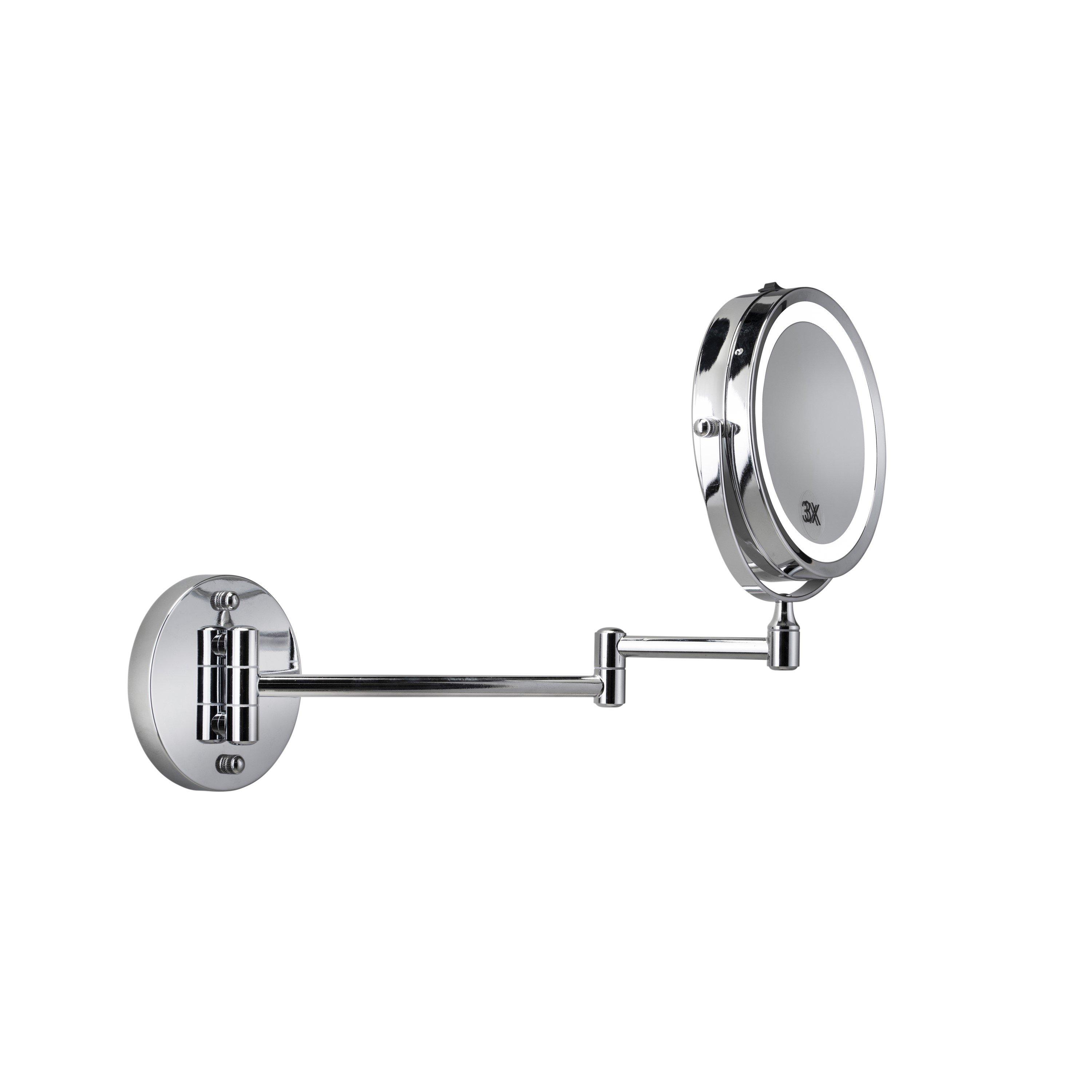 Chrome - Croydex - Wall Mounted Extendable LED Makeup Mirror - 3